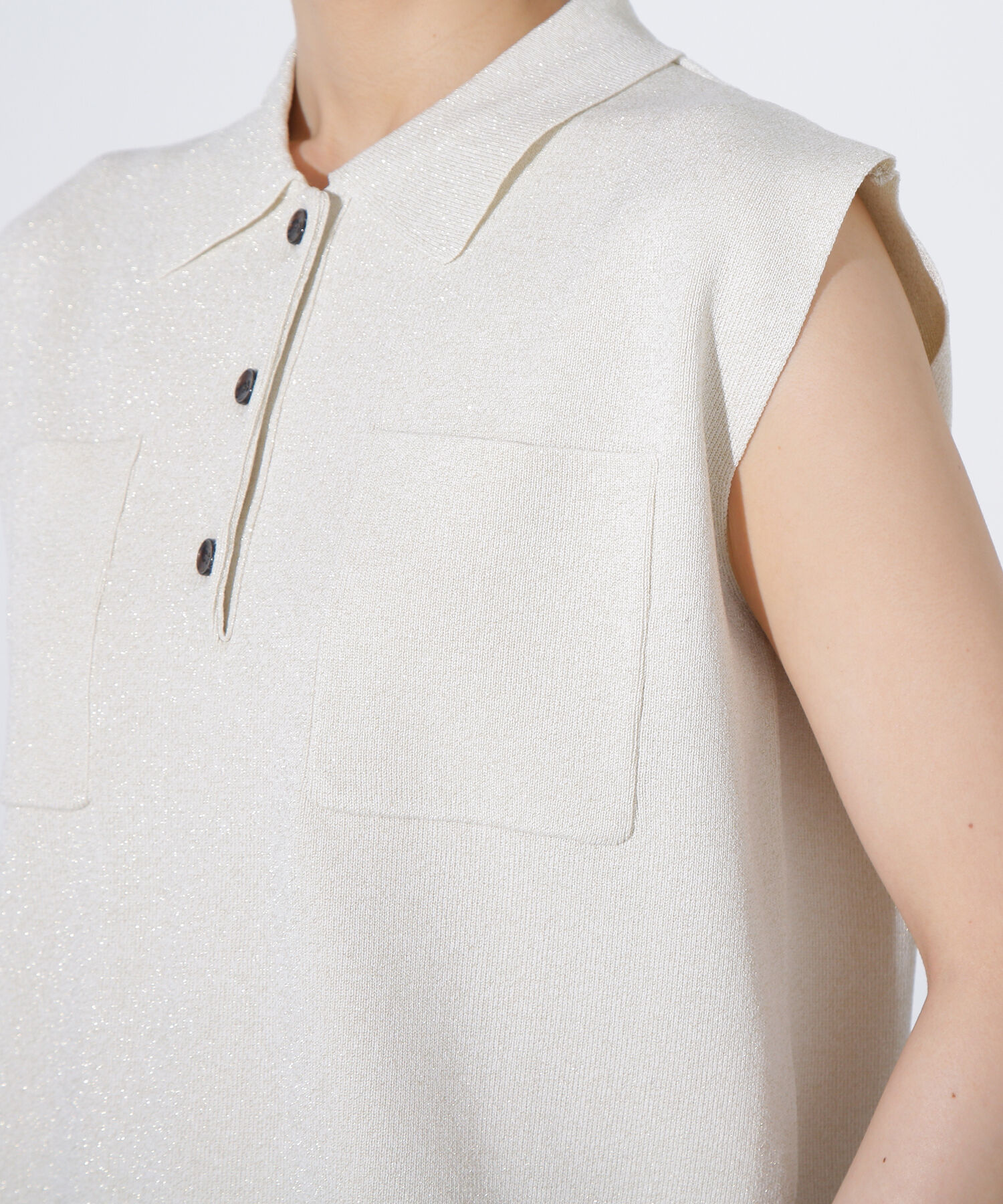  「ラメ混ポロエリニット」|ニット・セーター|