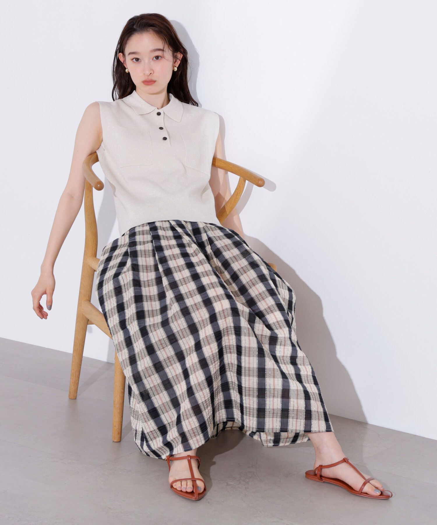  「ラメ混ポロエリニット」|ニット・セーター|