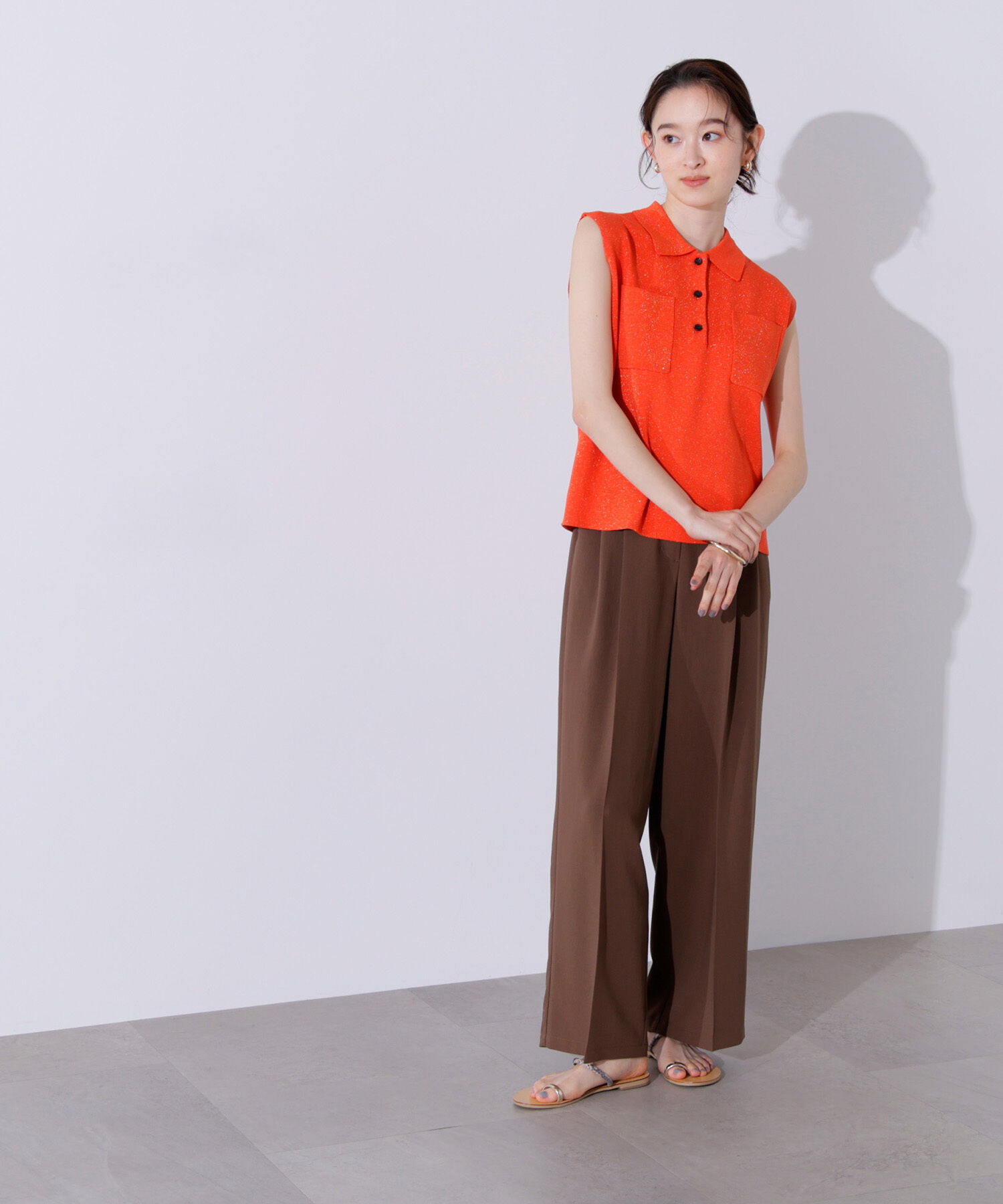  「ラメ混ポロエリニット」|ニット・セーター|