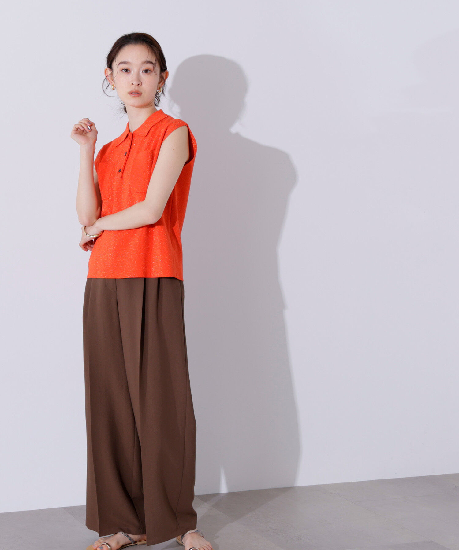  「ラメ混ポロエリニット」|ニット・セーター|