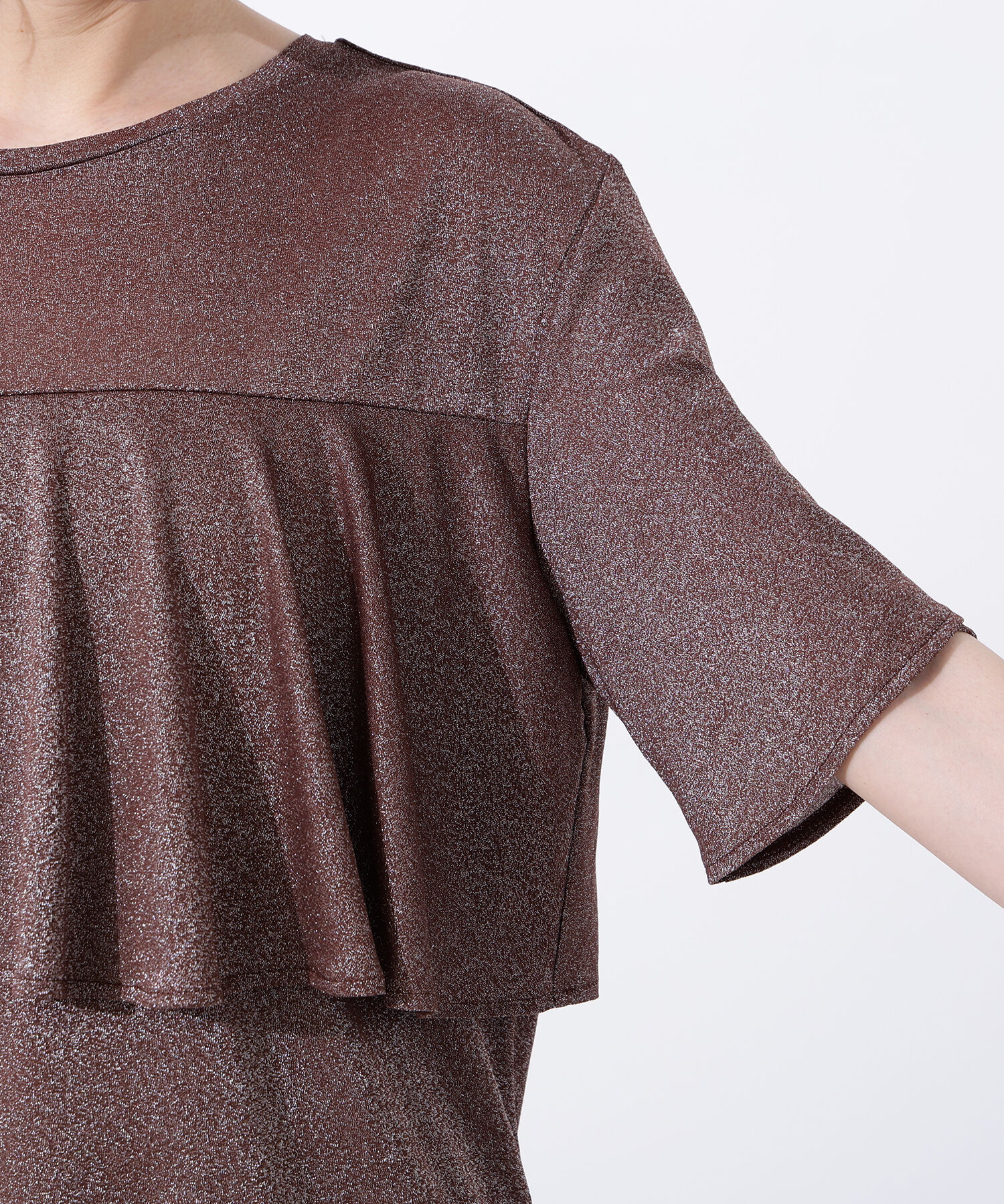  「ラメドレープカットソー」|Tシャツ・カットソー|