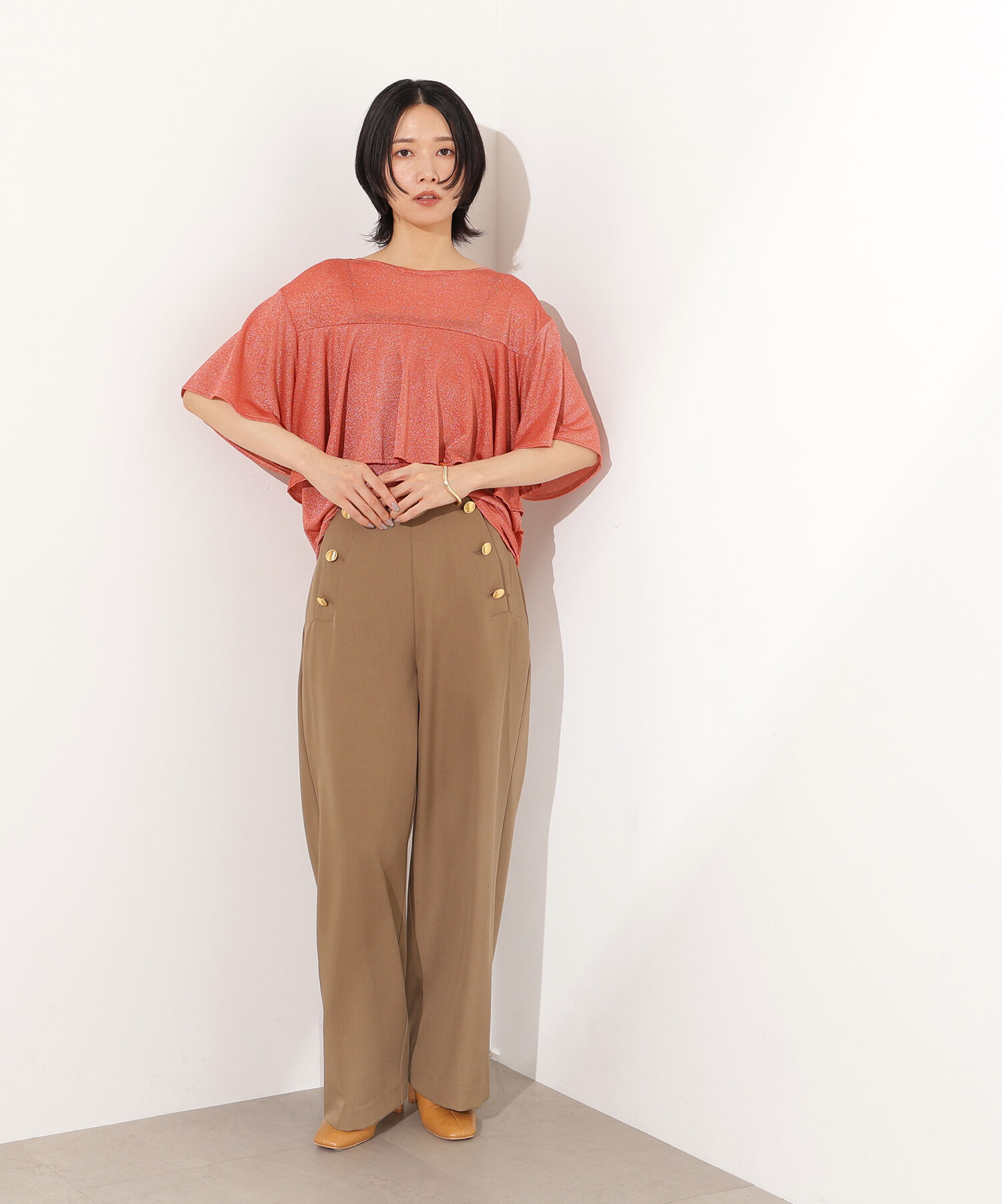  「ラメドレープカットソー」|Tシャツ・カットソー|