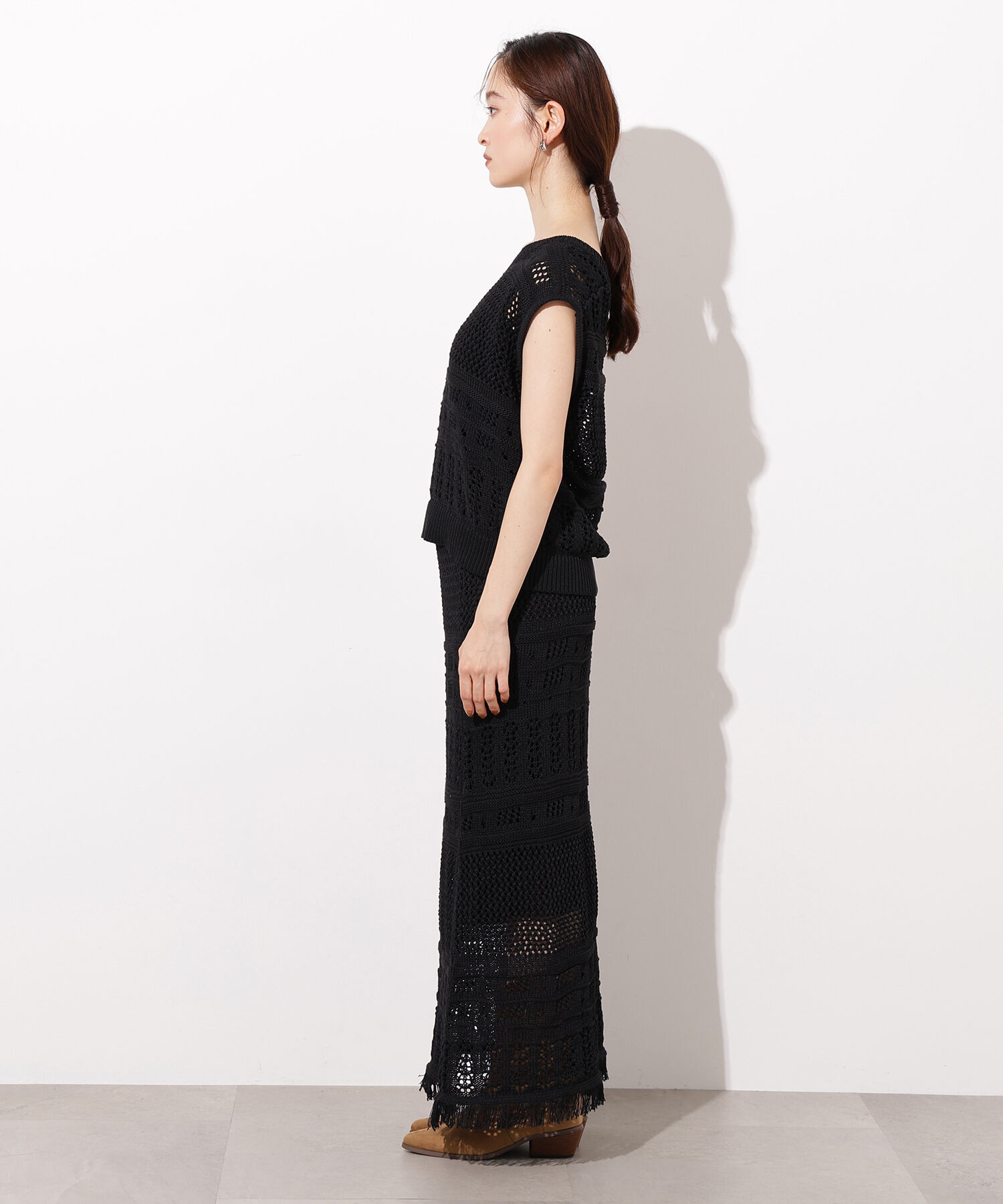  「パッチワークニットセットアップ」|スカート|