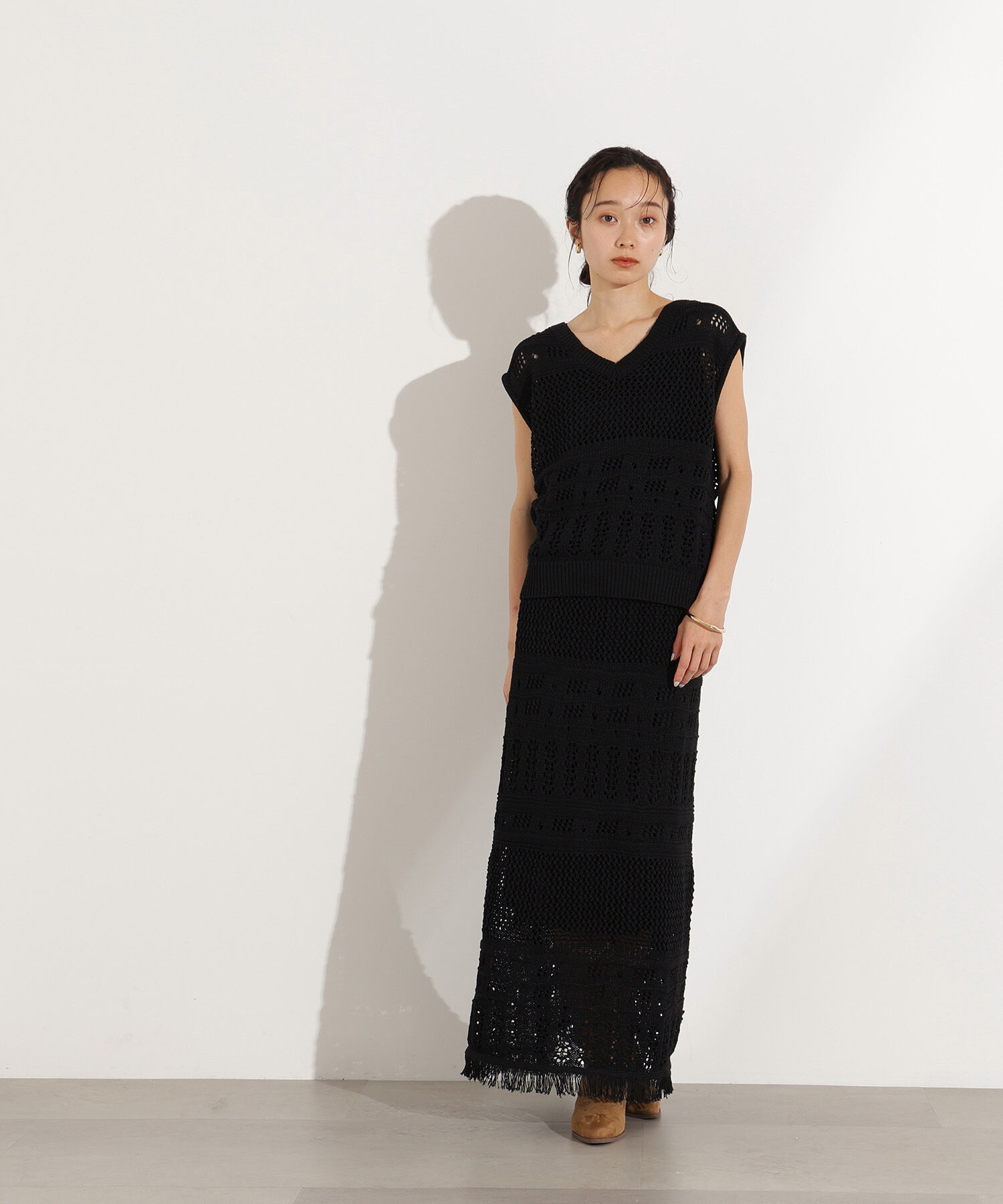  「パッチワークニットセットアップ」|スカート|