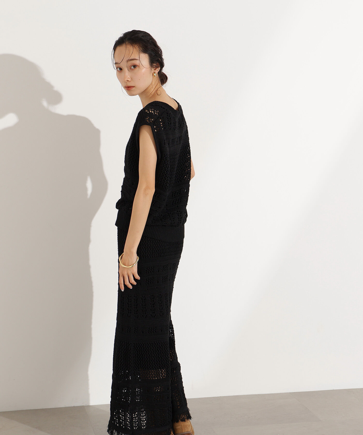  「パッチワークニットセットアップ」|スカート|