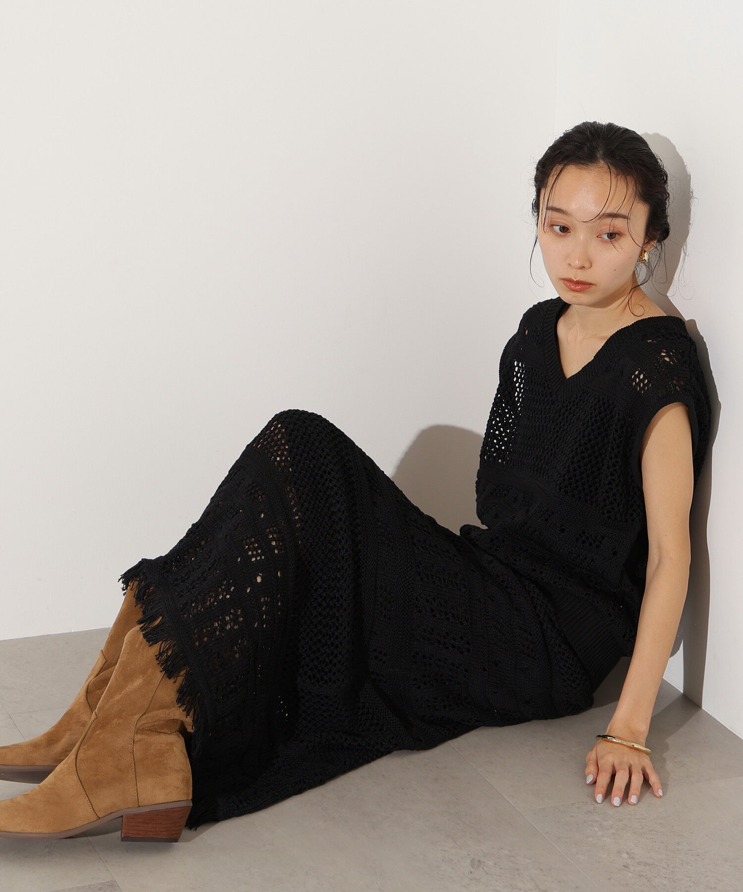  「パッチワークニットセットアップ」|スカート|