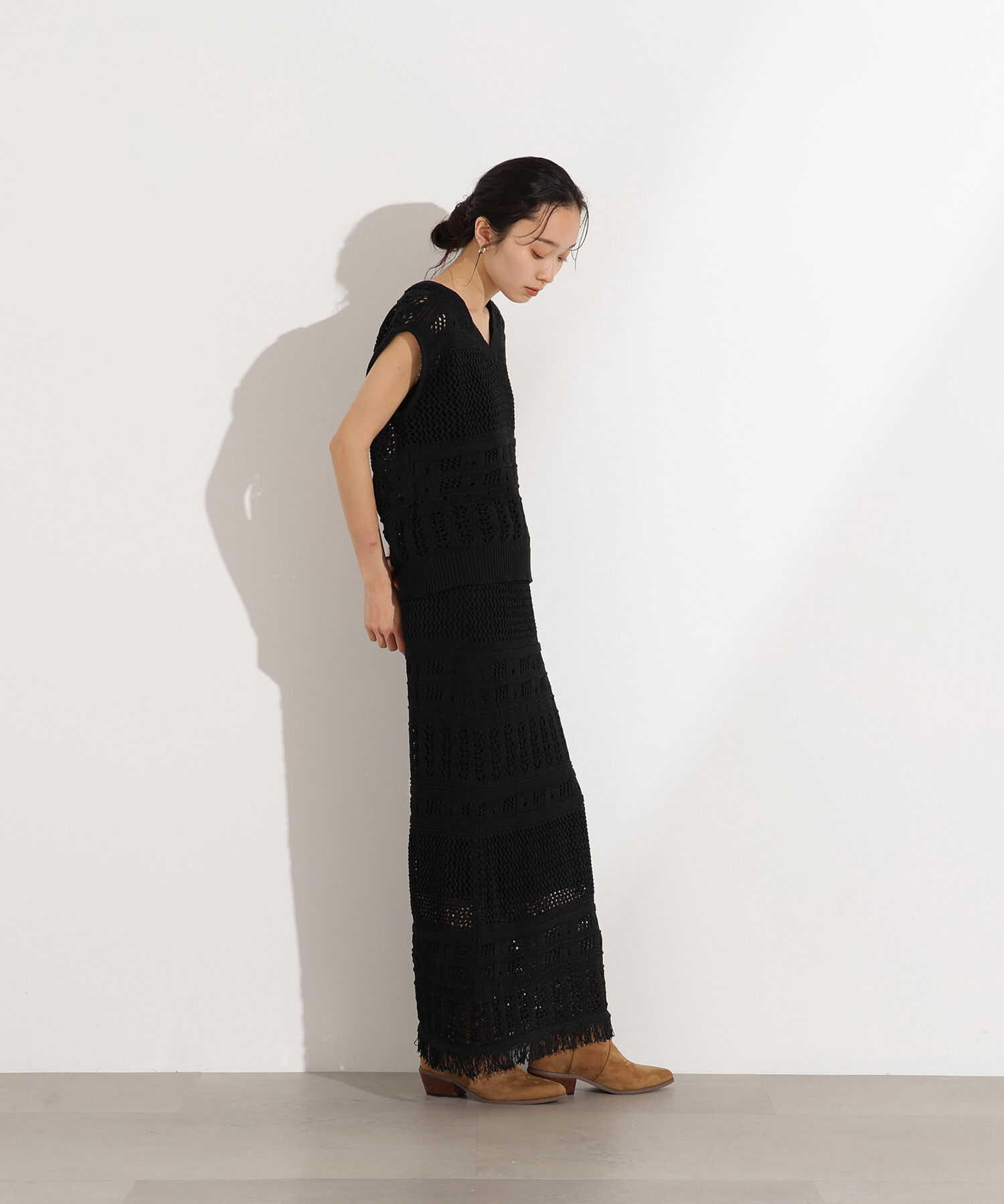  「パッチワークニットセットアップ」|スカート|