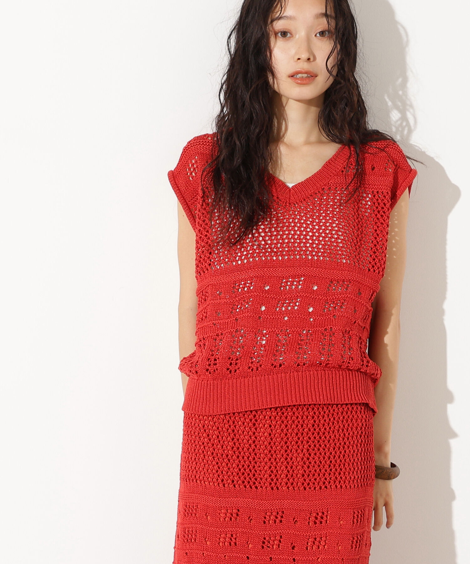  「パッチワークニットセットアップ」|スカート|