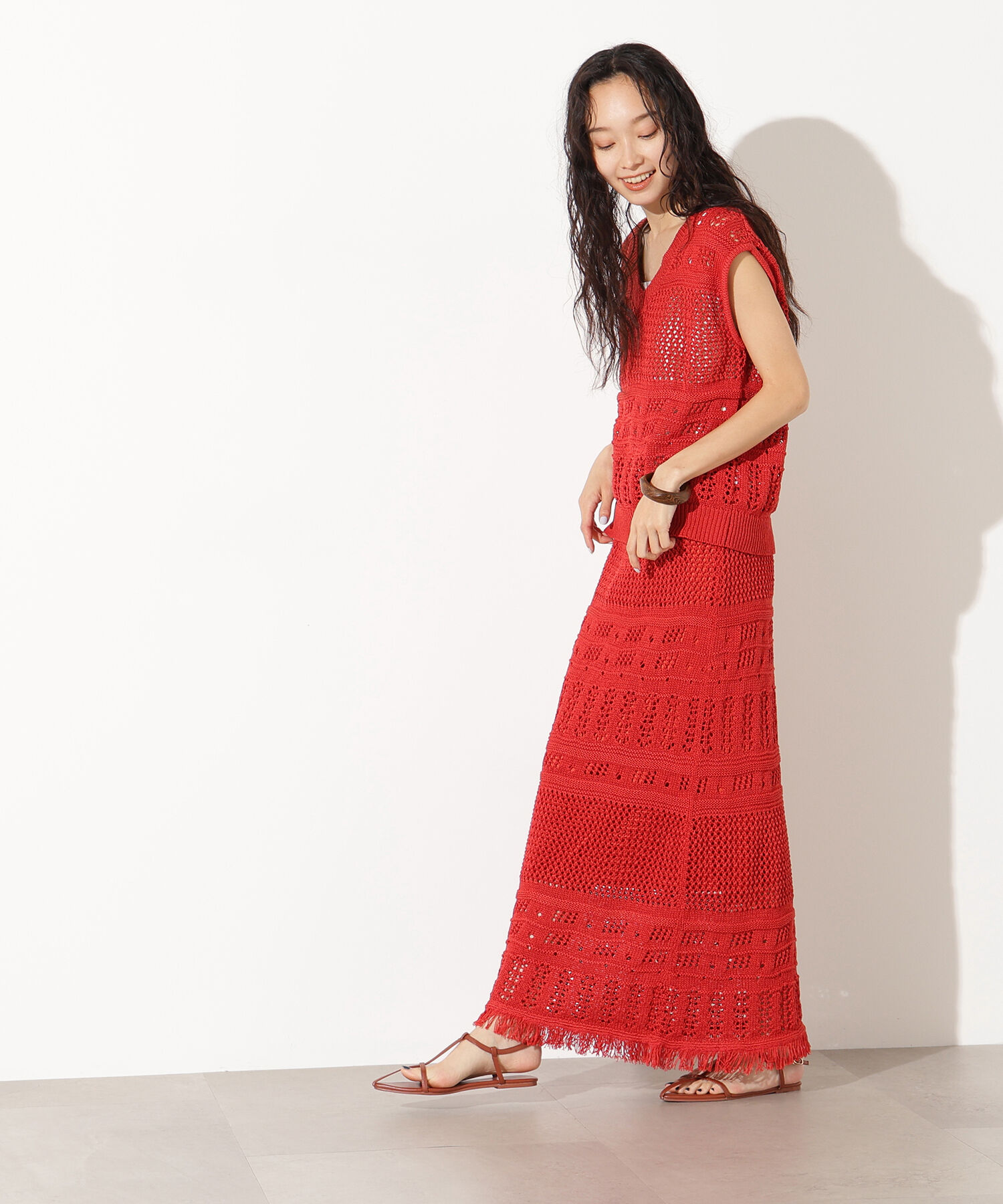  「パッチワークニットセットアップ」|スカート|