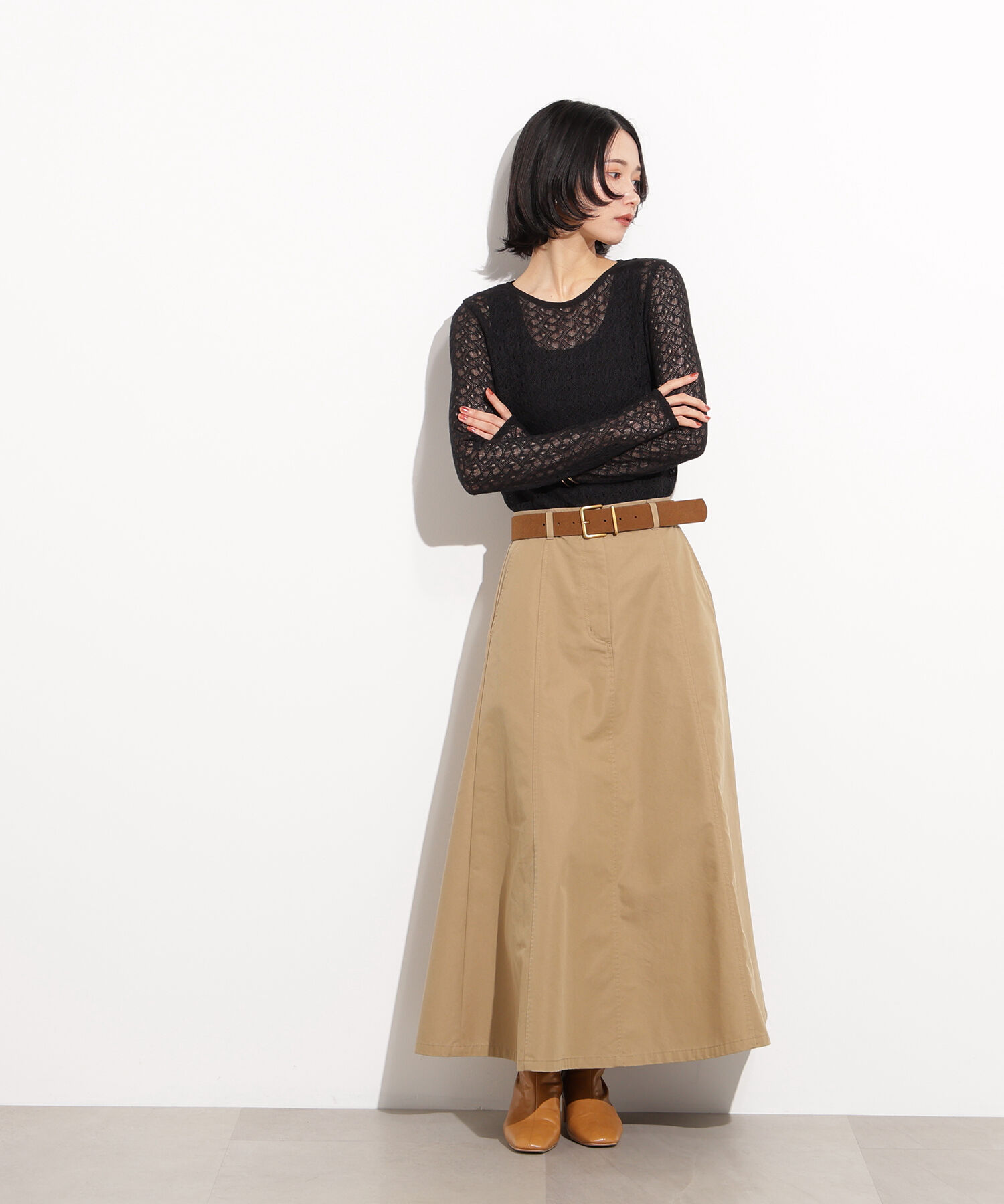  「クルーネックレースカットソー」|Tシャツ・カットソー|