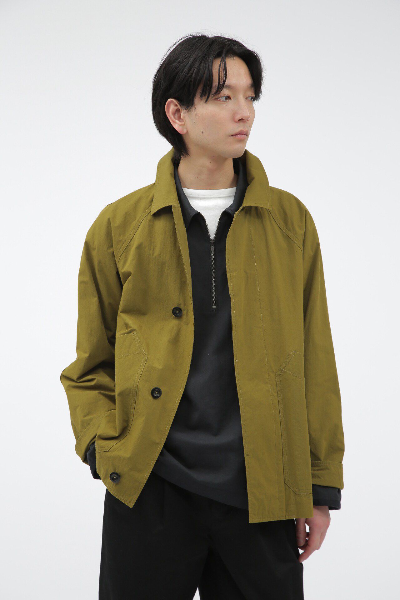 MHL.「COTTON NYLON PLAINWEAVE」|ブルゾン・スタジャン|OLIVE1