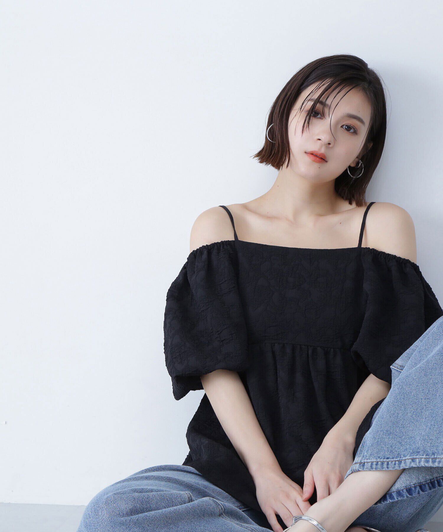  「ふくれジャガードオフショルブラウス」|シャツ・ブラウス|クロ