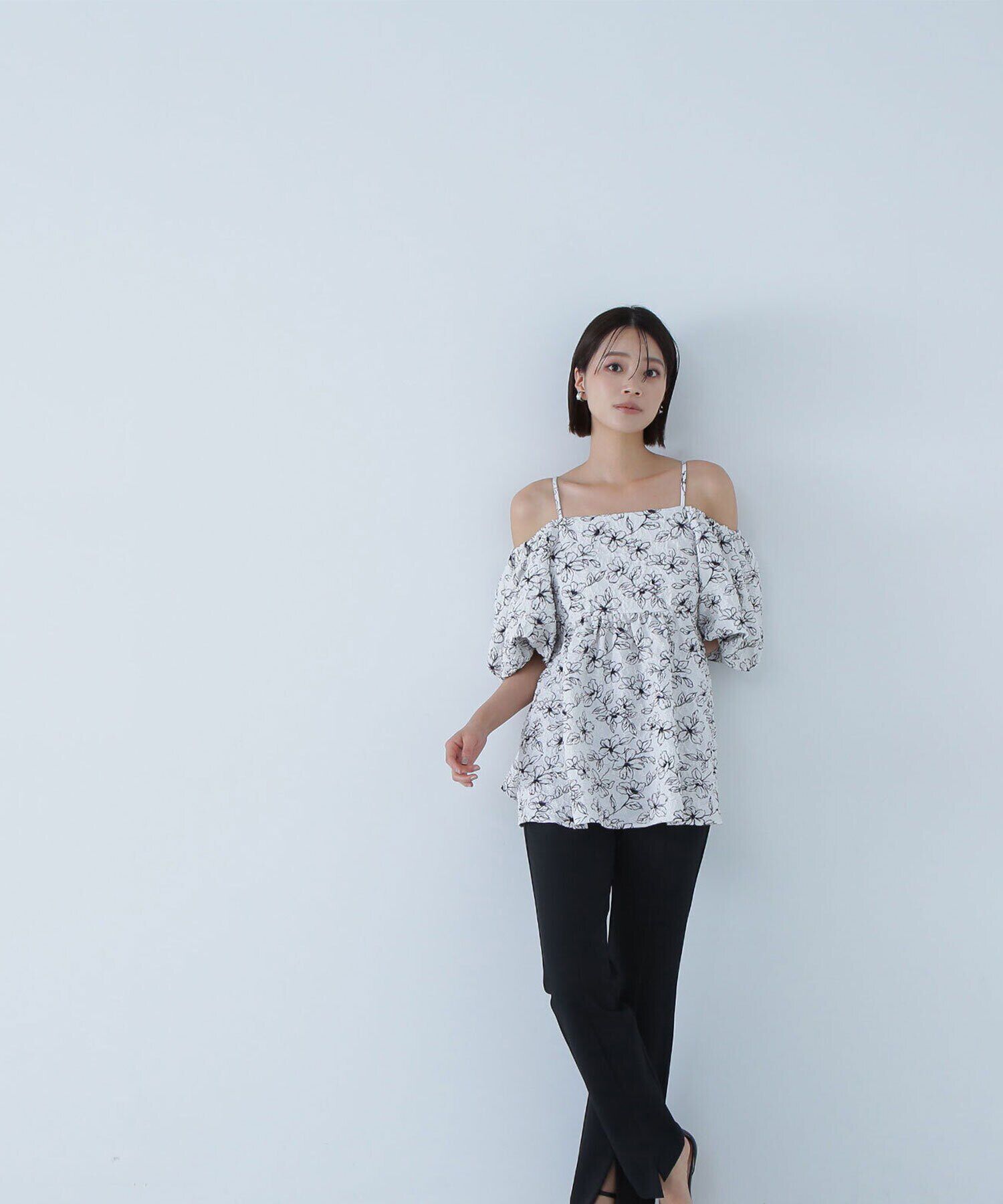  「ふくれジャガードオフショルブラウス」|シャツ・ブラウス|