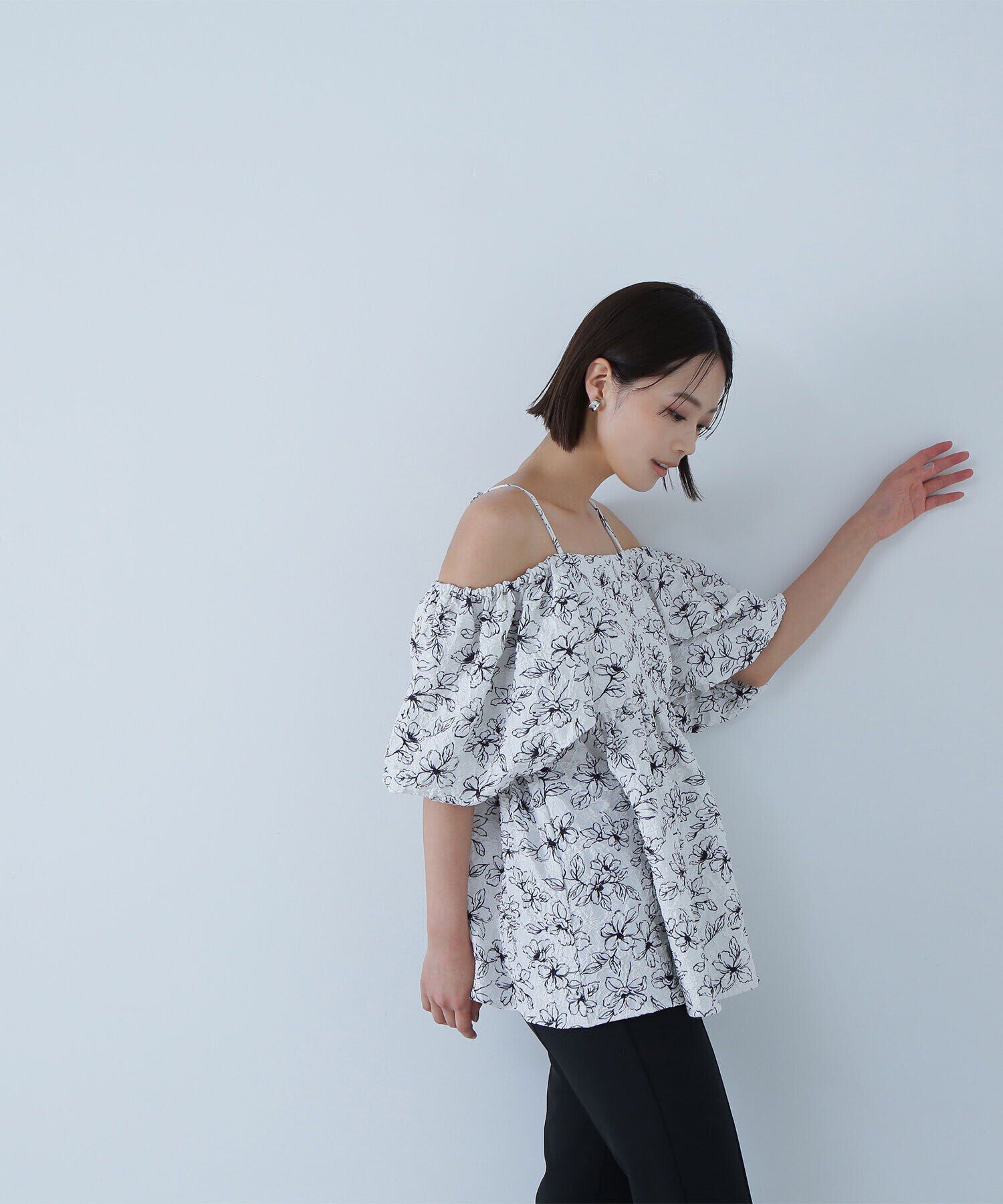  「ふくれジャガードオフショルブラウス」|シャツ・ブラウス|