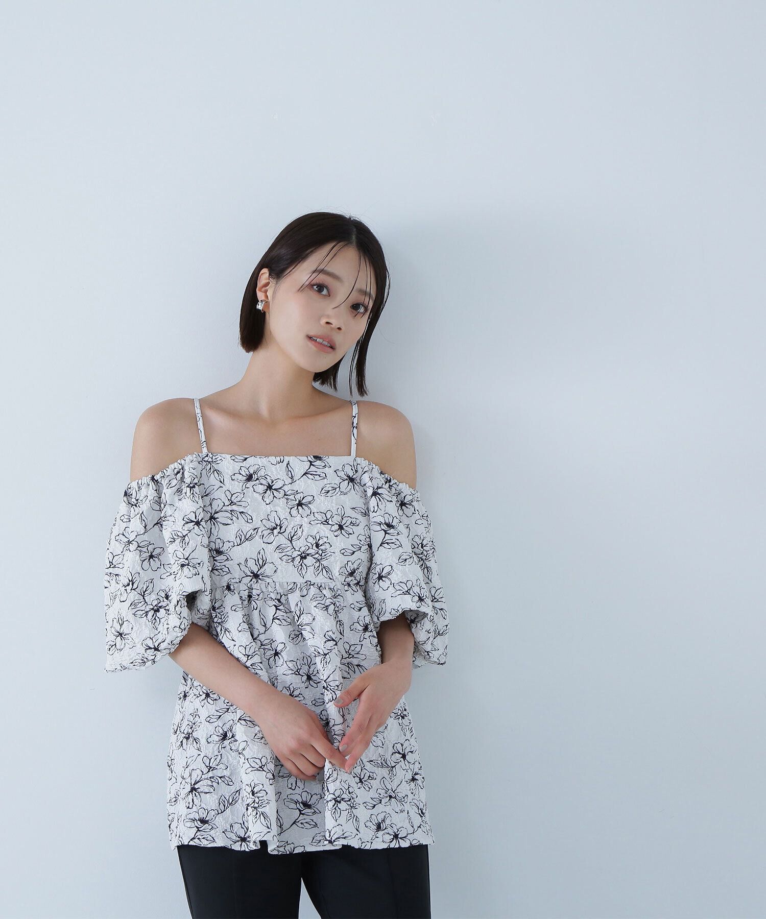  「ふくれジャガードオフショルブラウス」|シャツ・ブラウス|