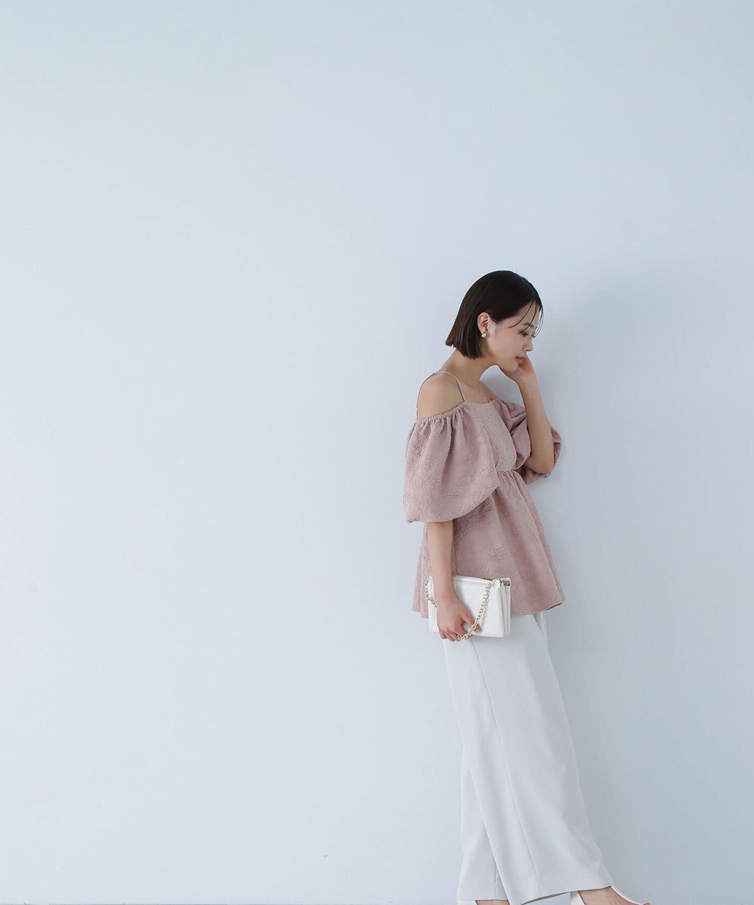  「ふくれジャガードオフショルブラウス」|シャツ・ブラウス|