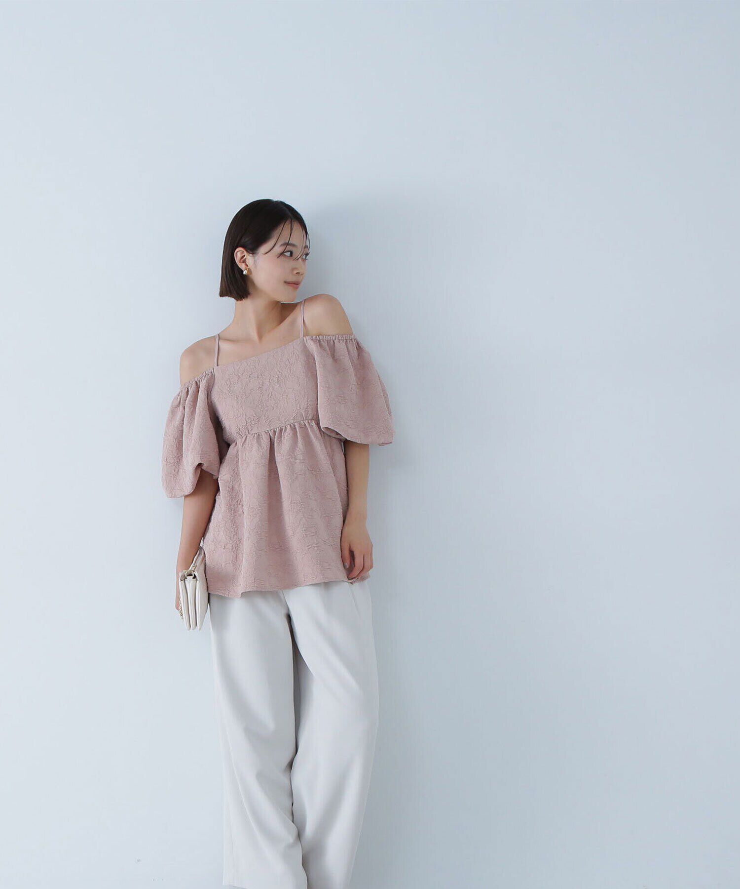  「ふくれジャガードオフショルブラウス」|シャツ・ブラウス|