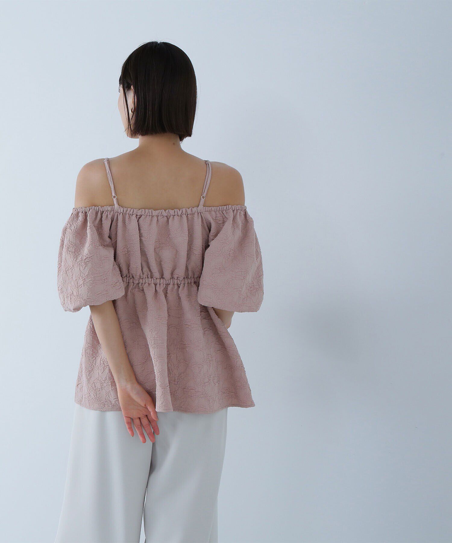  「ふくれジャガードオフショルブラウス」|シャツ・ブラウス|