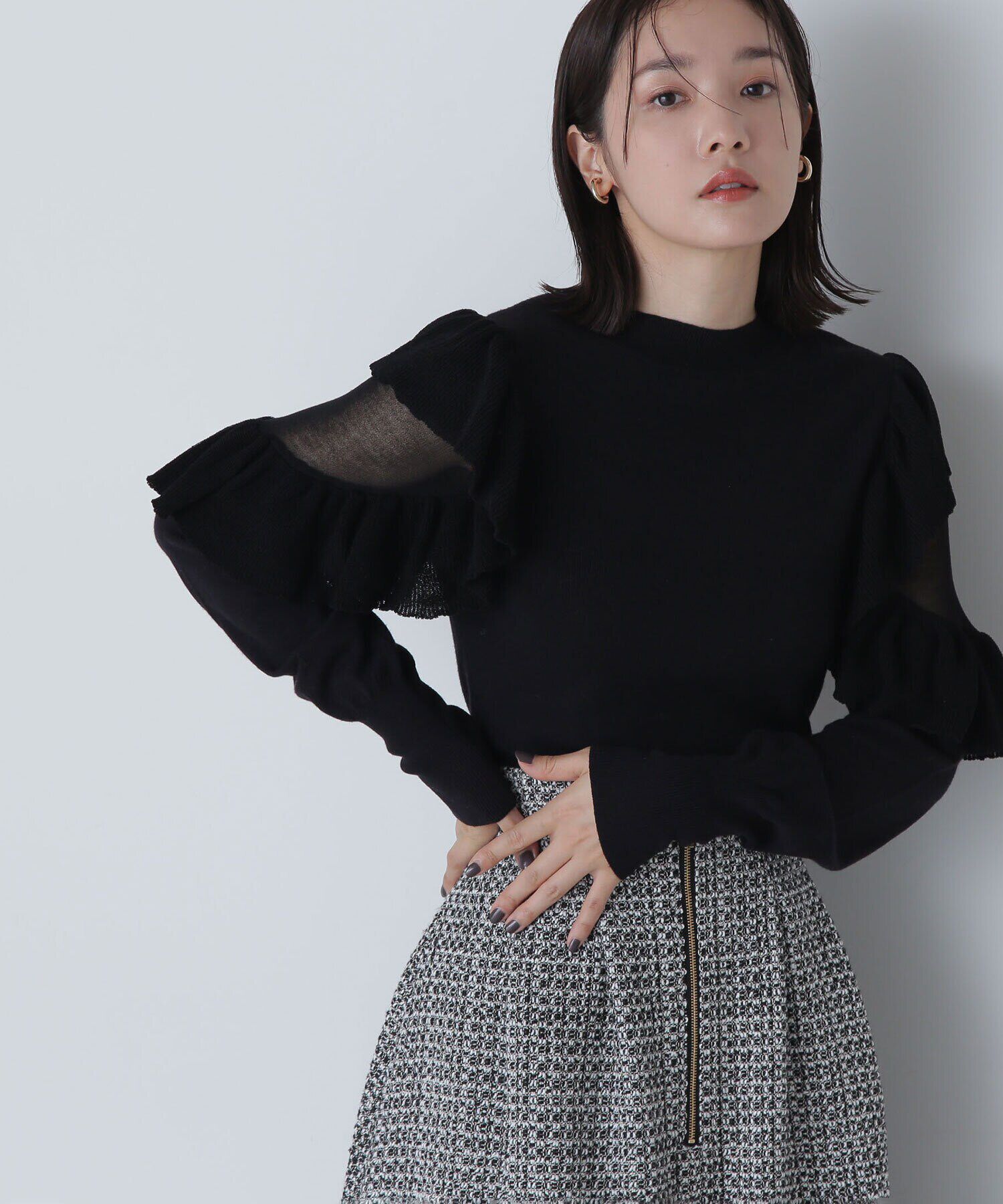  「アゼフリルショルダーニット　24AW」|ニット・セーター|クロ