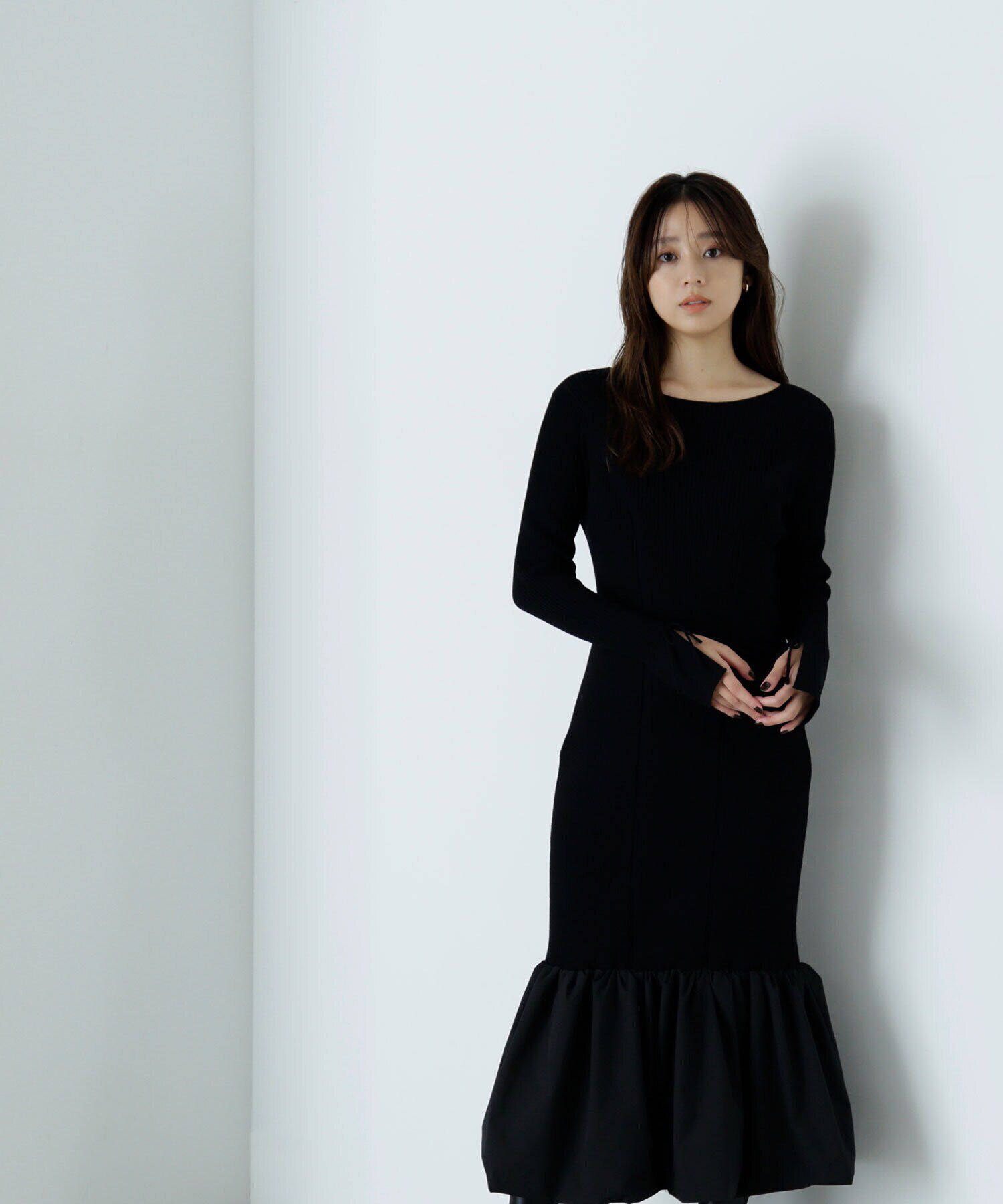  「バルーンヘムニットワンピース」|ワンピース|