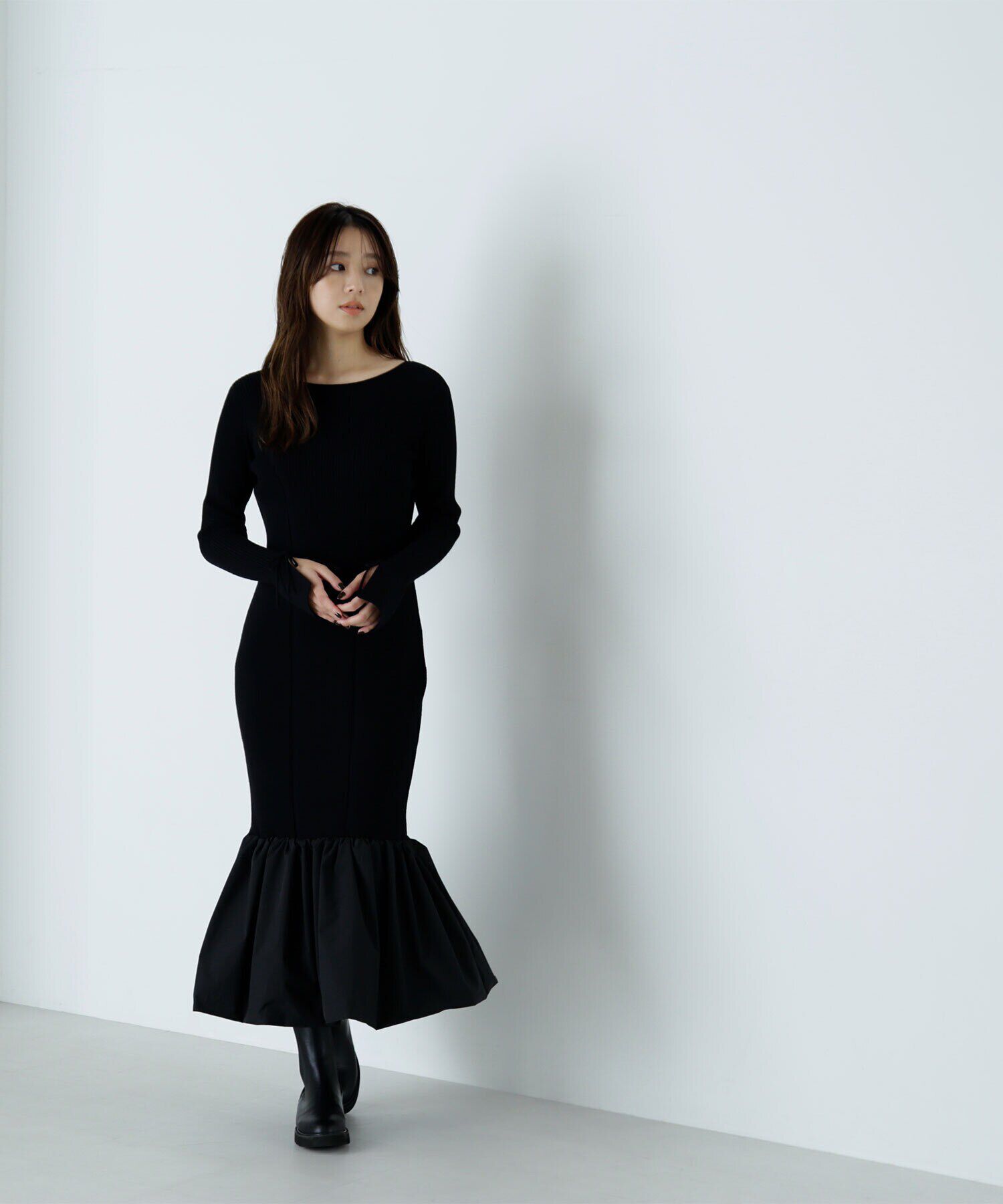  「バルーンヘムニットワンピース」|ワンピース|