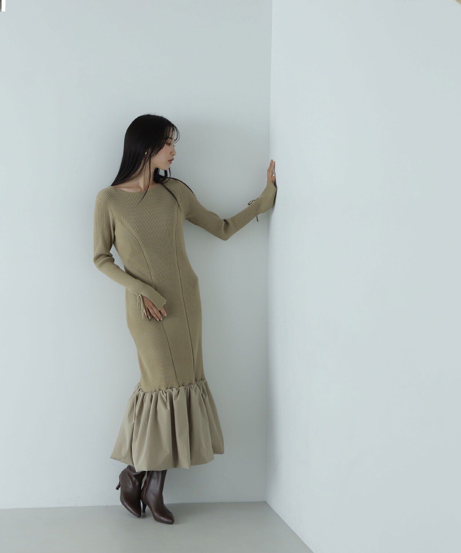  「バルーンヘムニットワンピース」|ワンピース|