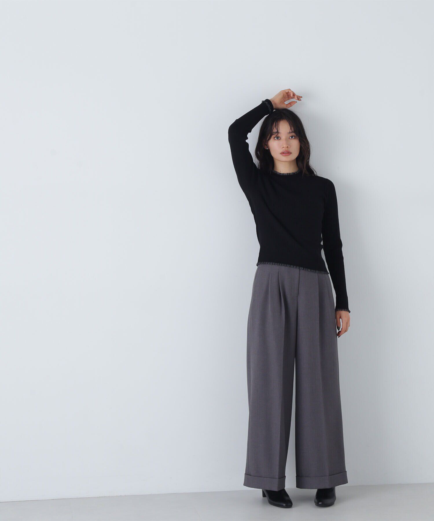  「シアーフリルリブニット」|ニット・セーター|