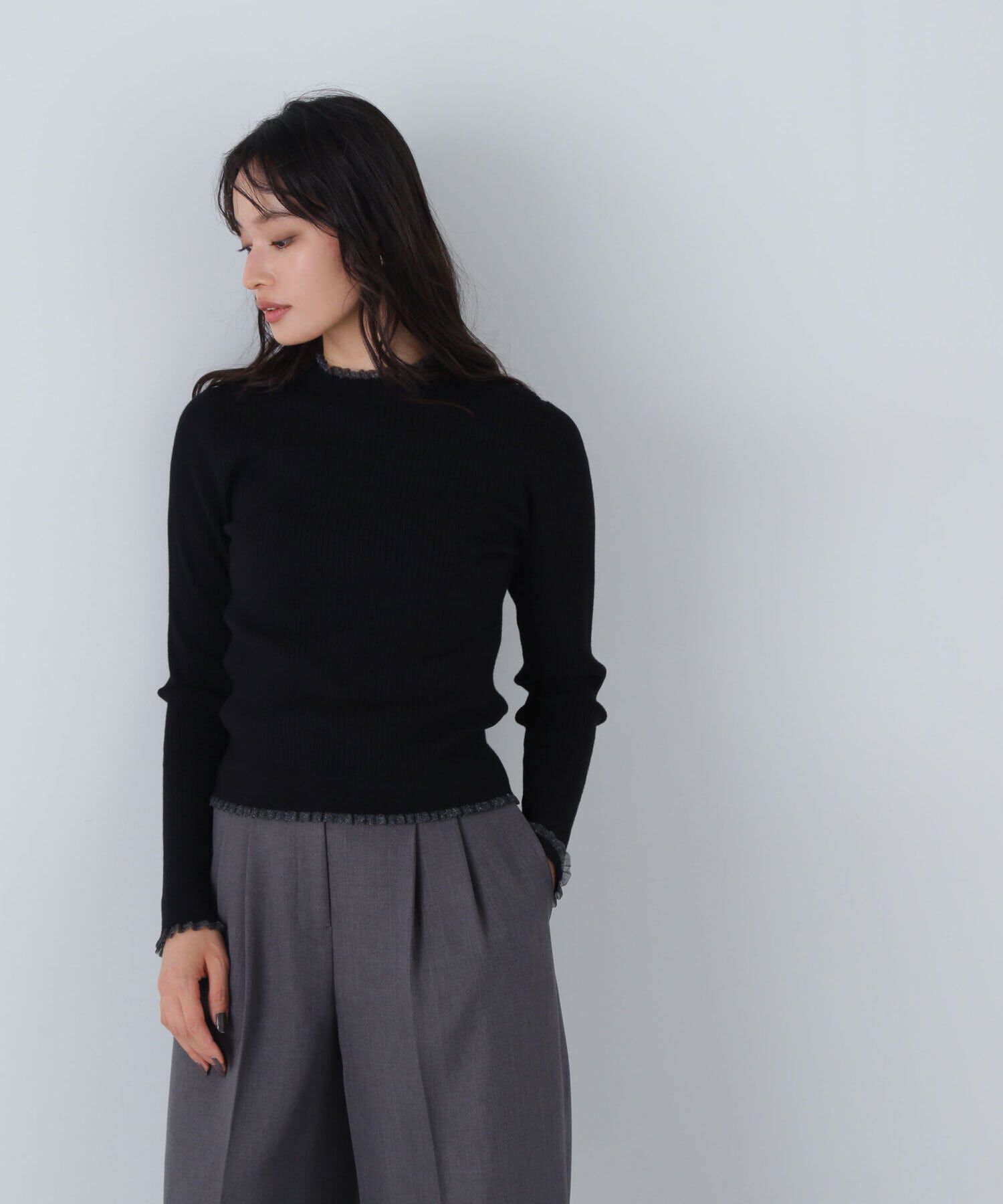  「シアーフリルリブニット」|ニット・セーター|