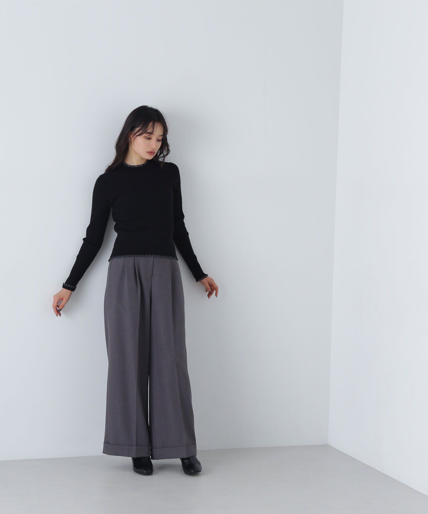  「シアーフリルリブニット」|ニット・セーター|