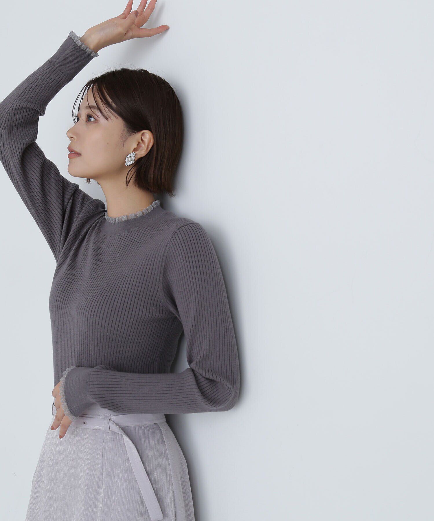  「シアーフリルリブニット」|ニット・セーター|