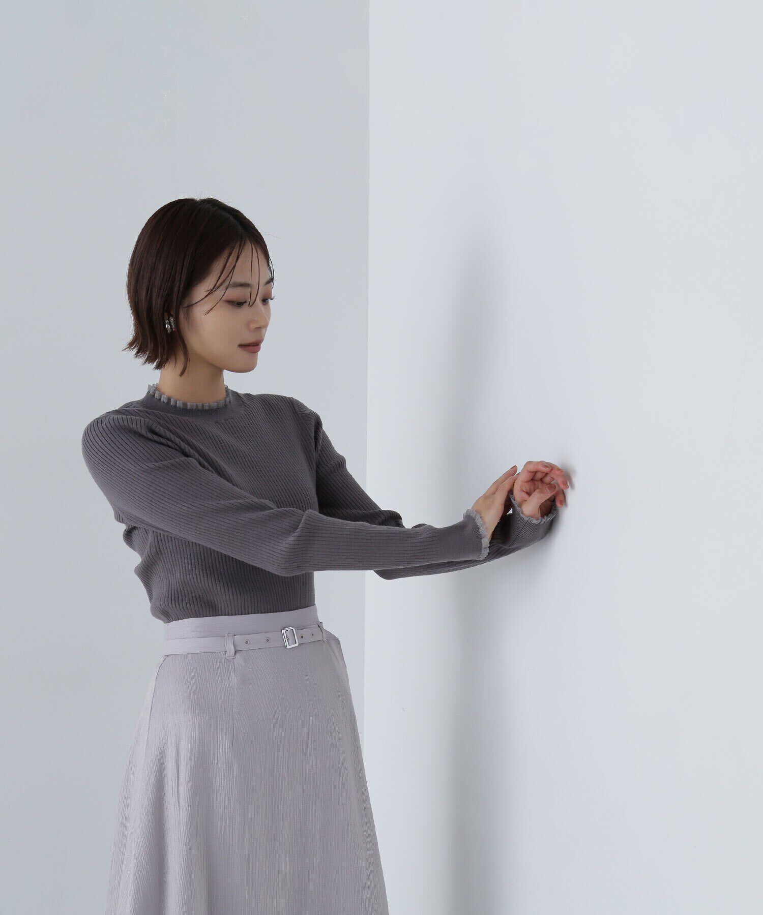  「シアーフリルリブニット」|ニット・セーター|