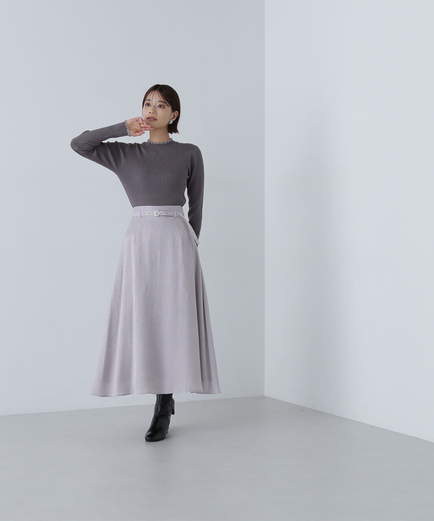  「シアーフリルリブニット」|ニット・セーター|