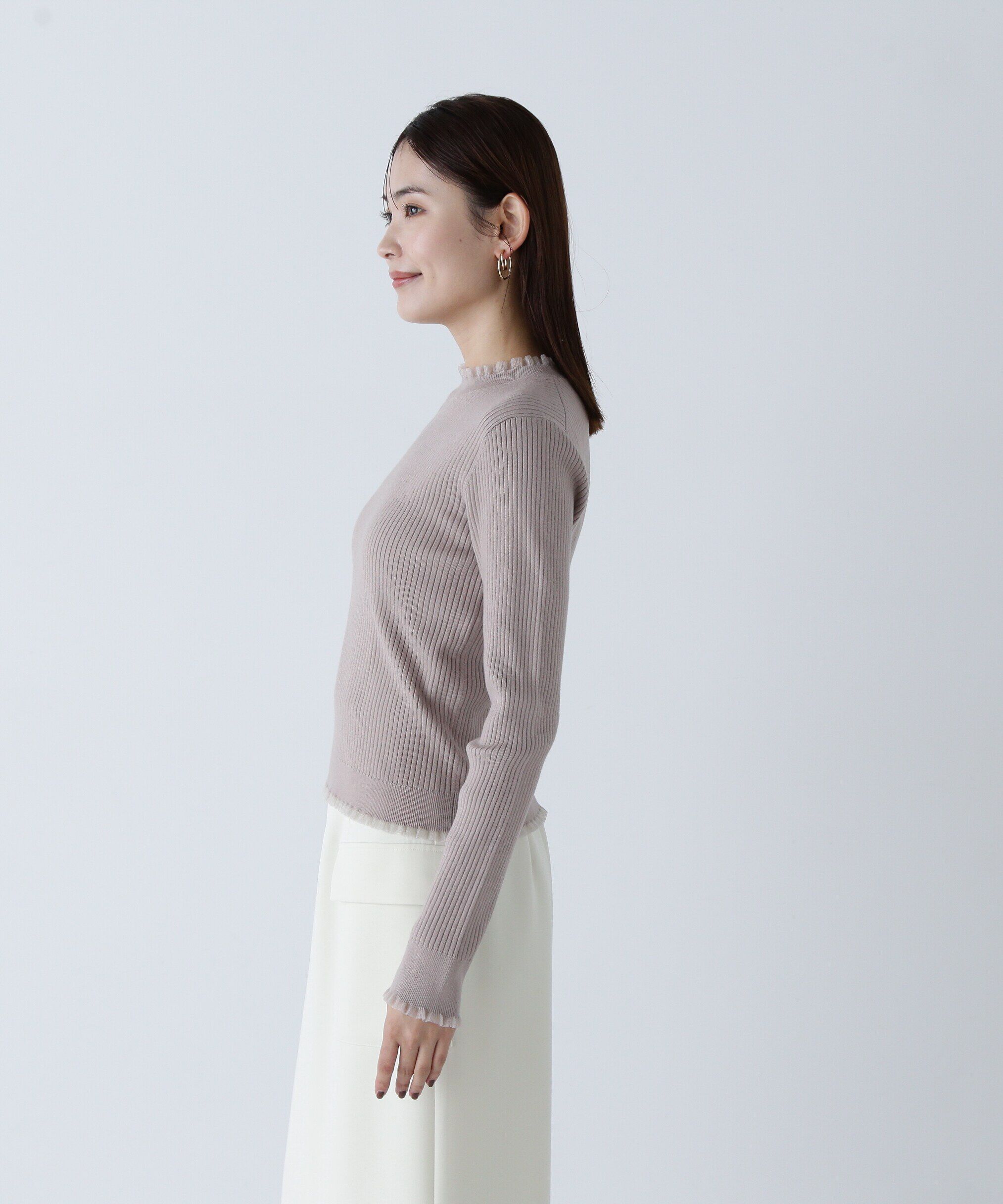  「シアーフリルリブニット」|ニット・セーター|