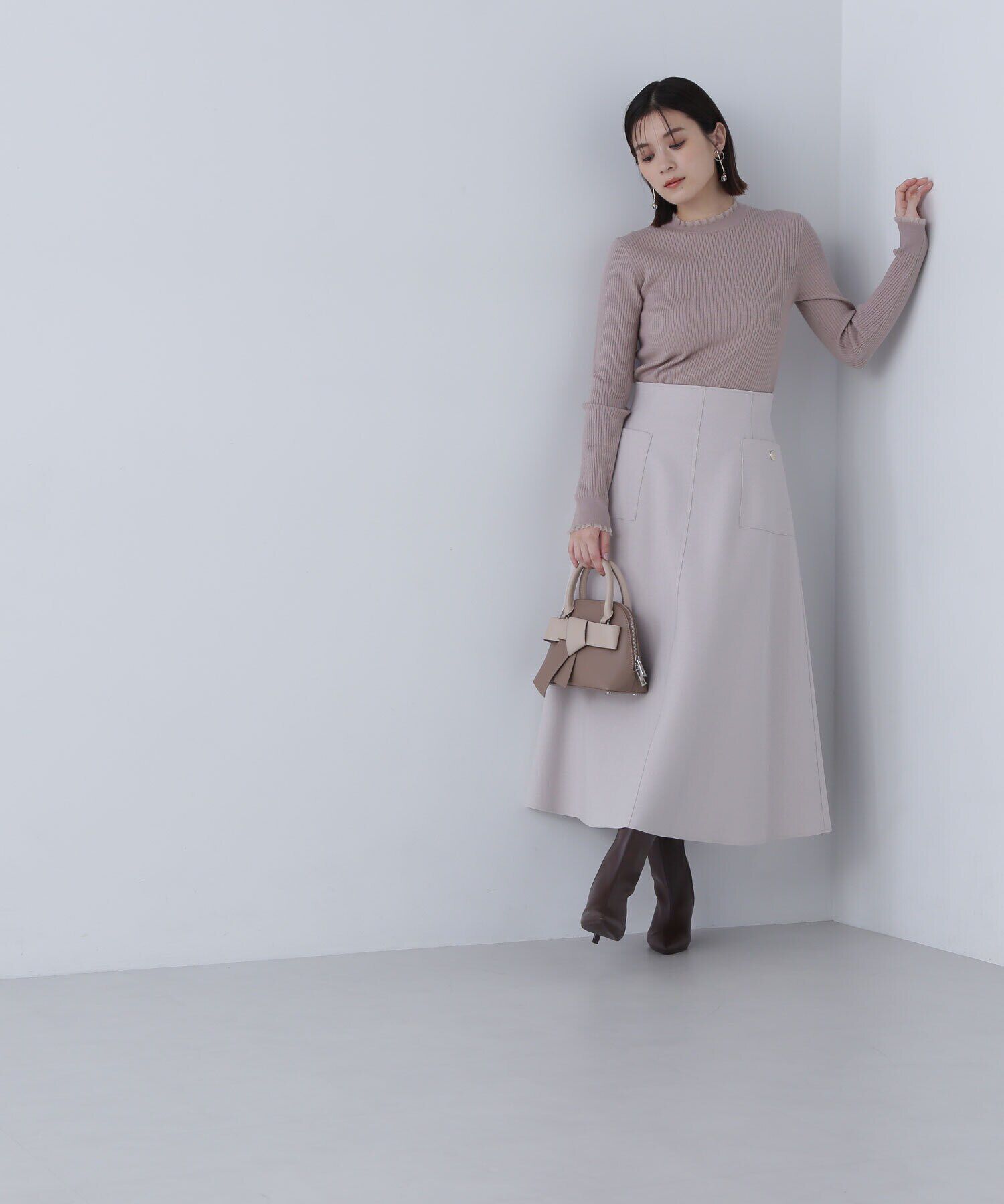  「シアーフリルリブニット」|ニット・セーター|