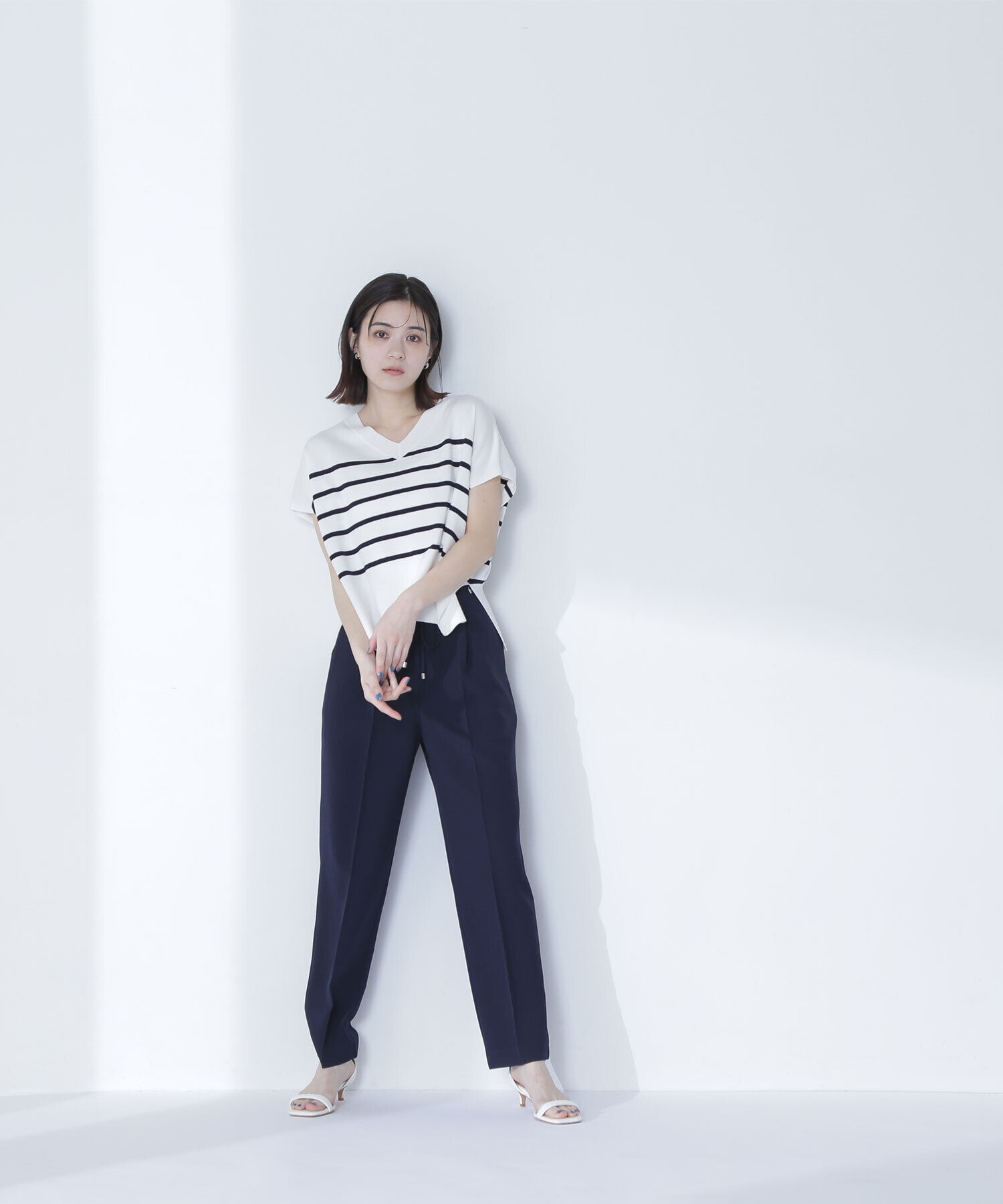  「ハトメテーパードパンツ」|その他|ネイビー