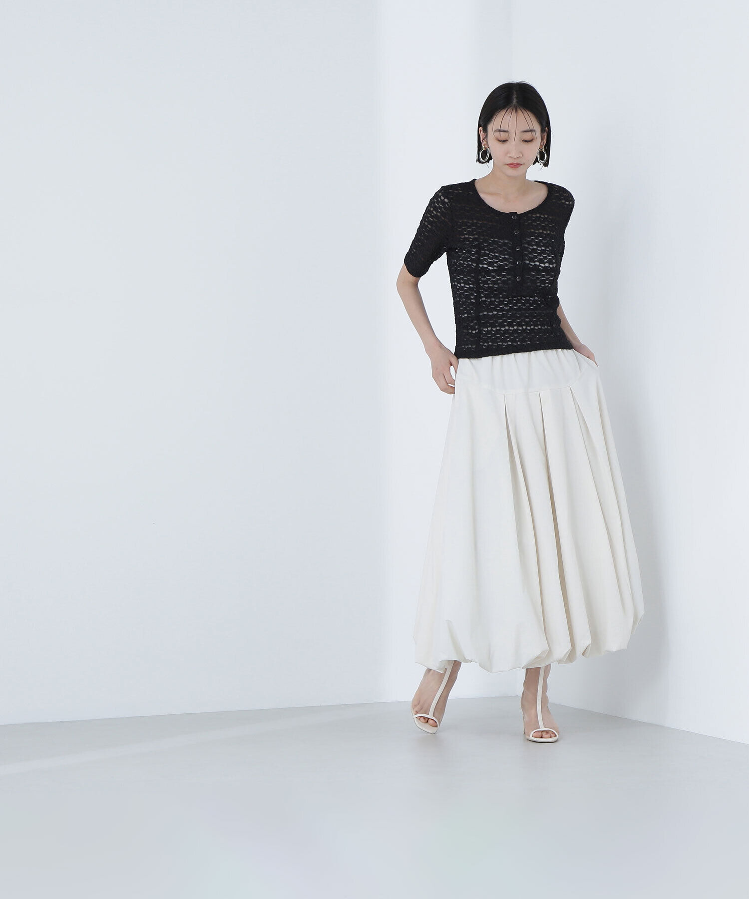  「ヘンリーネックレーストップス」|Tシャツ・カットソー|