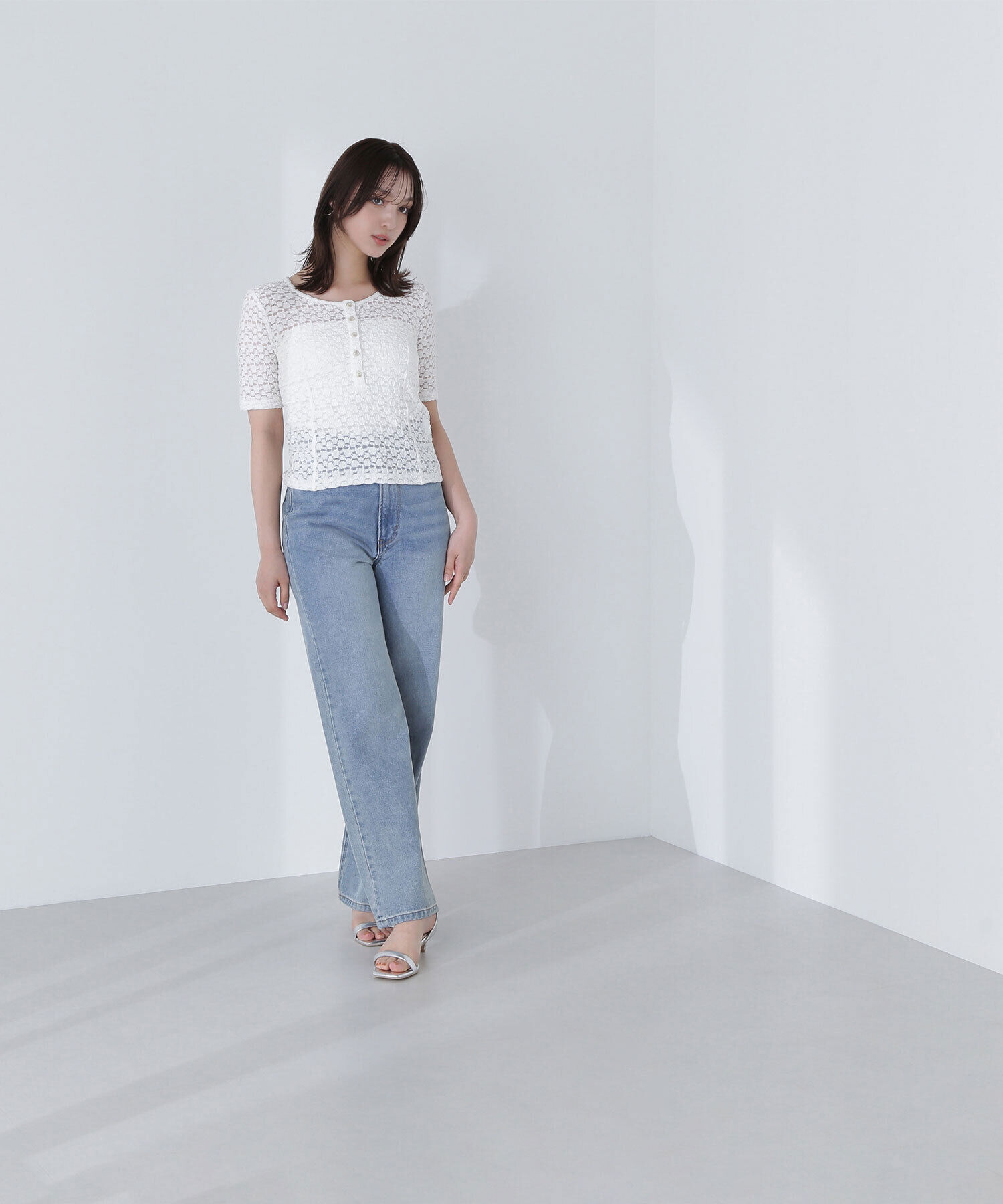  「ヘンリーネックレーストップス」|Tシャツ・カットソー|