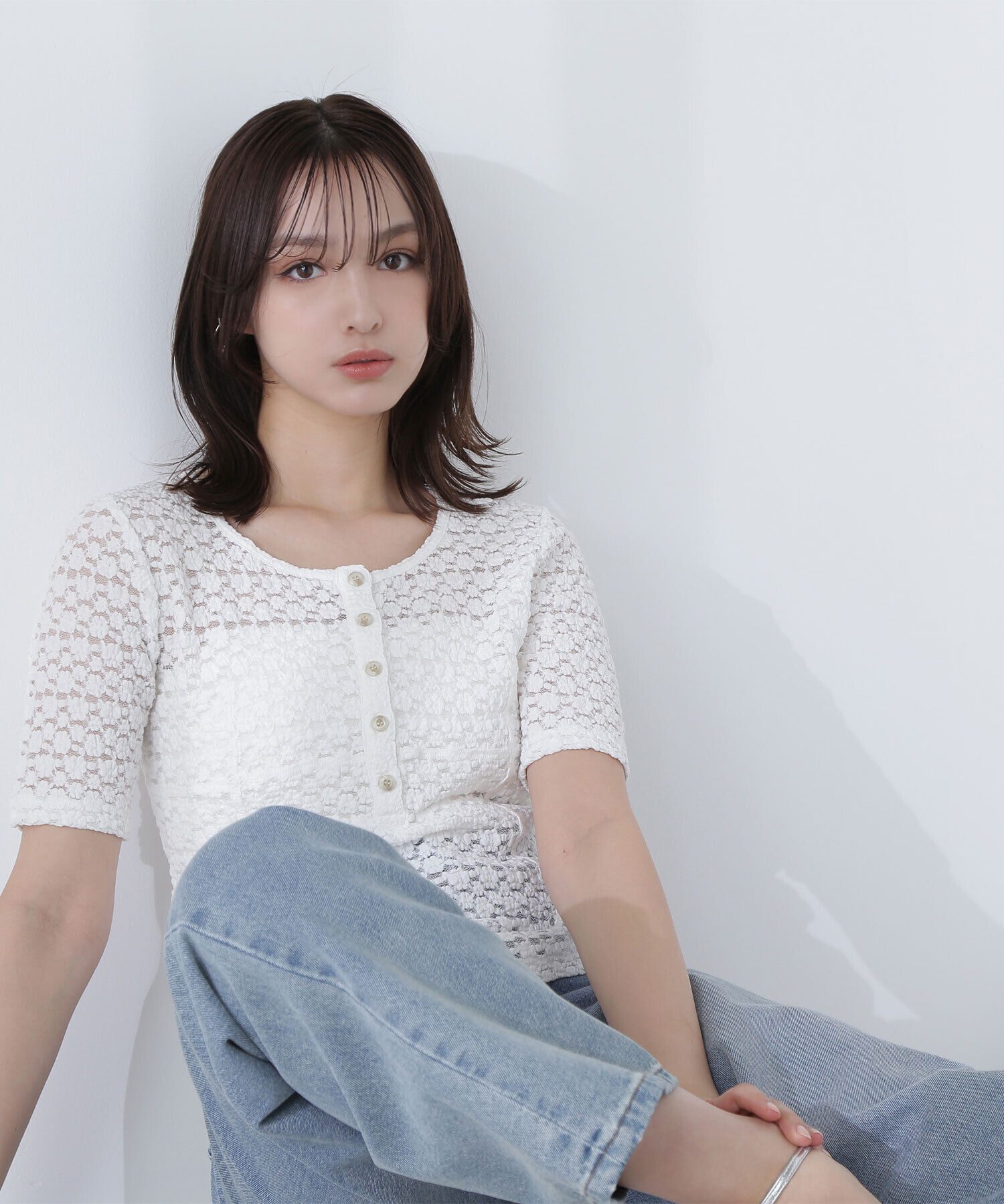  「ヘンリーネックレーストップス」|Tシャツ・カットソー|