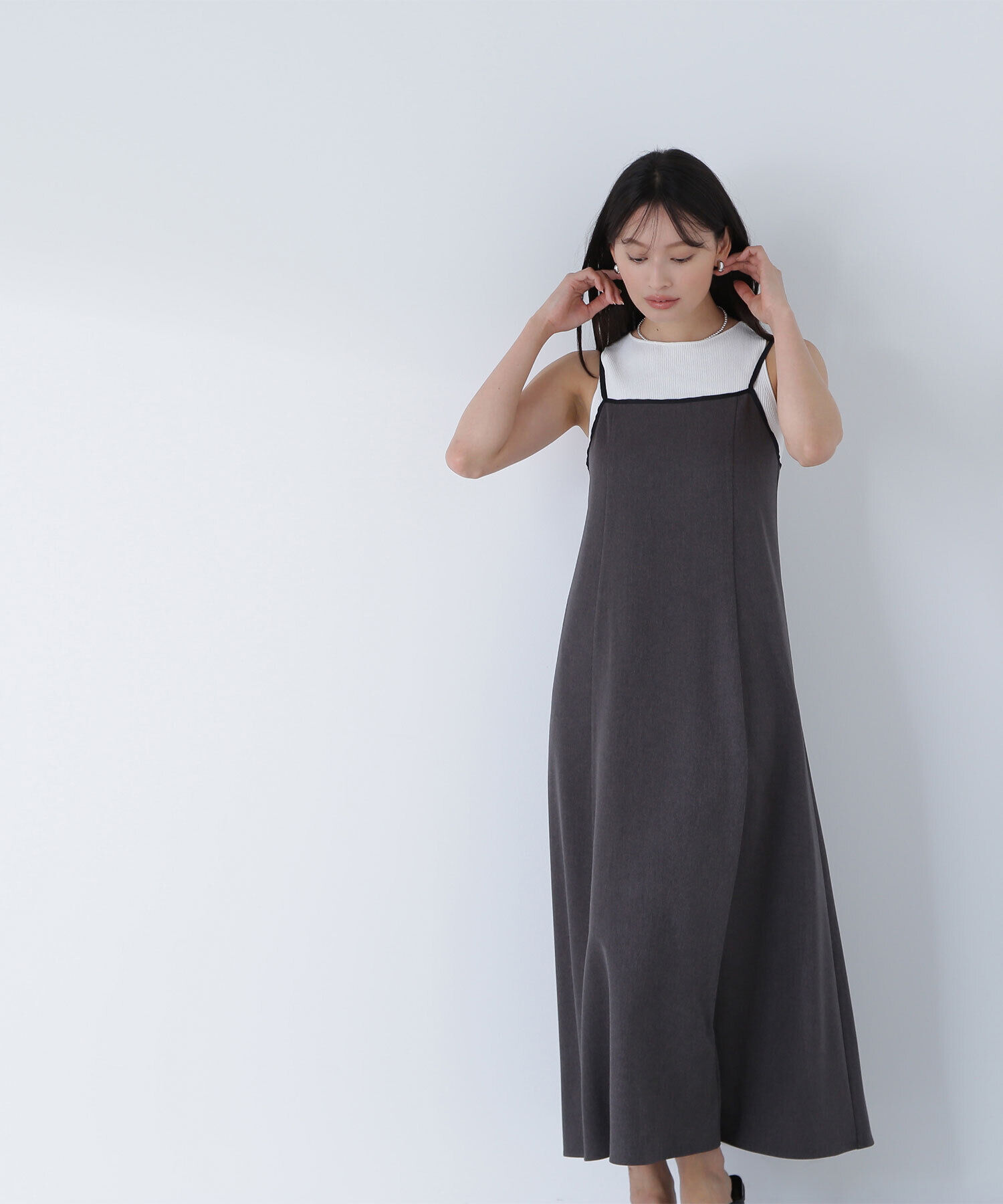  「バイカラーキャミワンピース」|ワンピース|