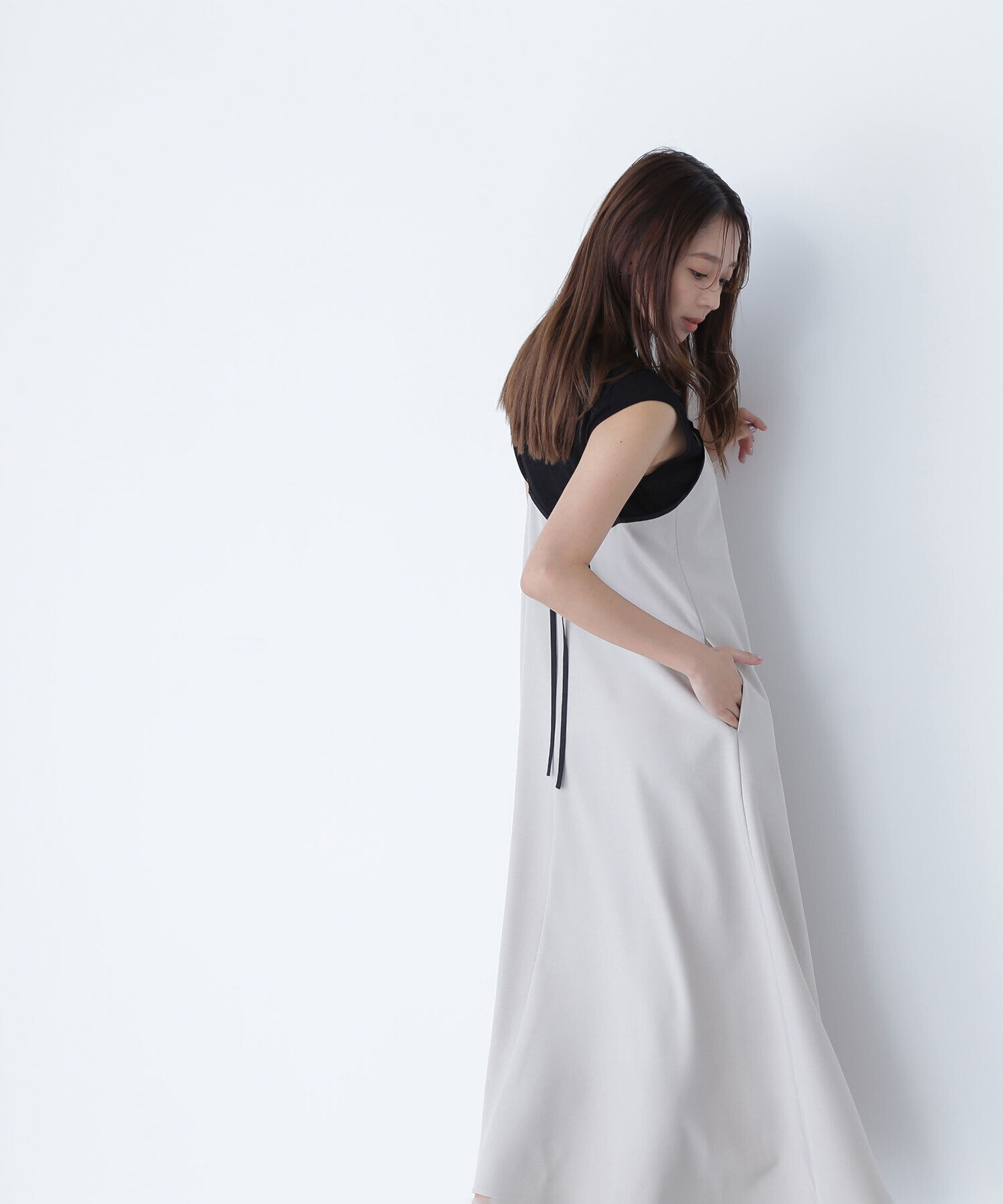  「バイカラーキャミワンピース」|ワンピース|