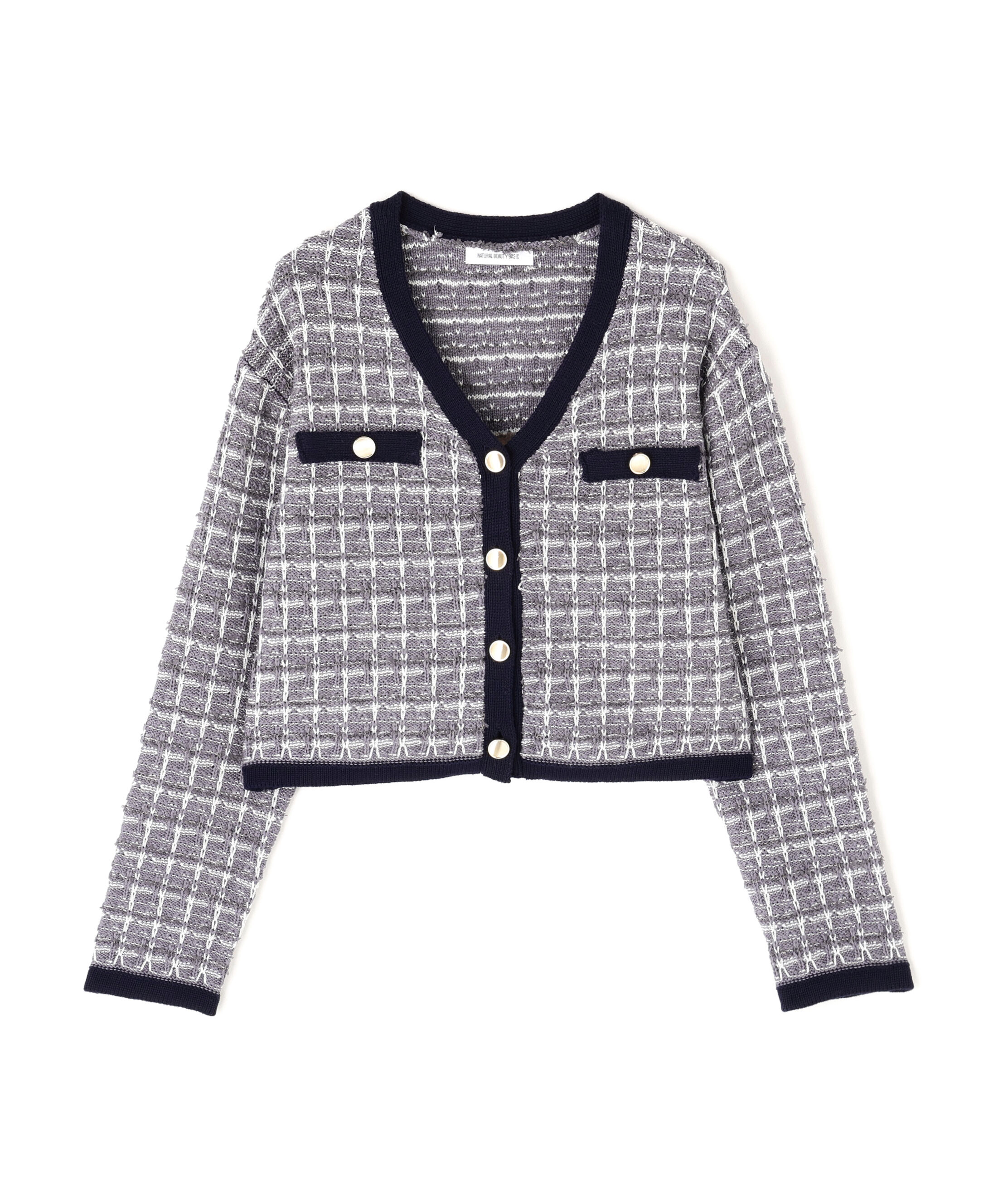  「ツイードVネックカーディガン」|ニット・セーター|