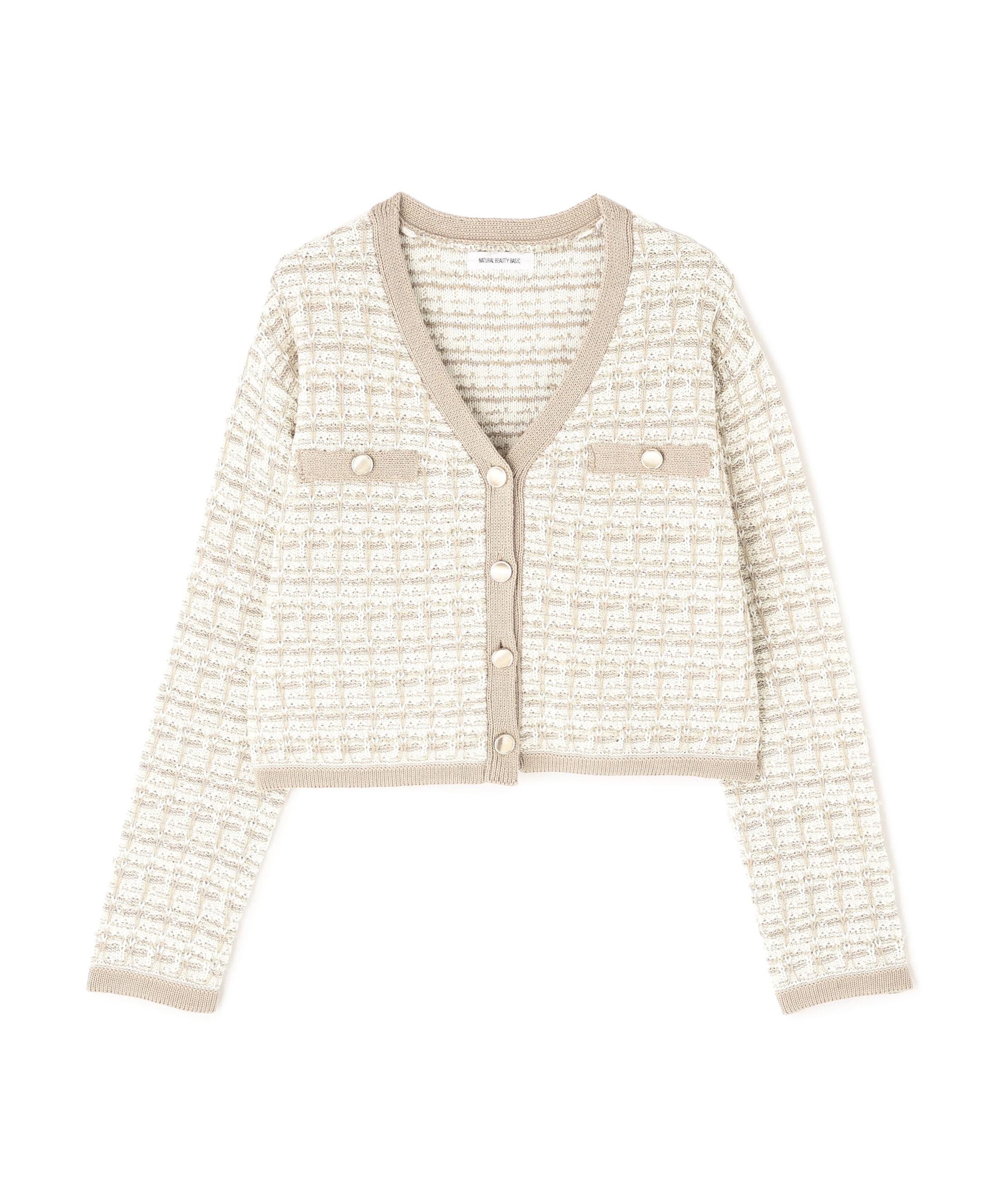  「ツイードVネックカーディガン」|ニット・セーター|