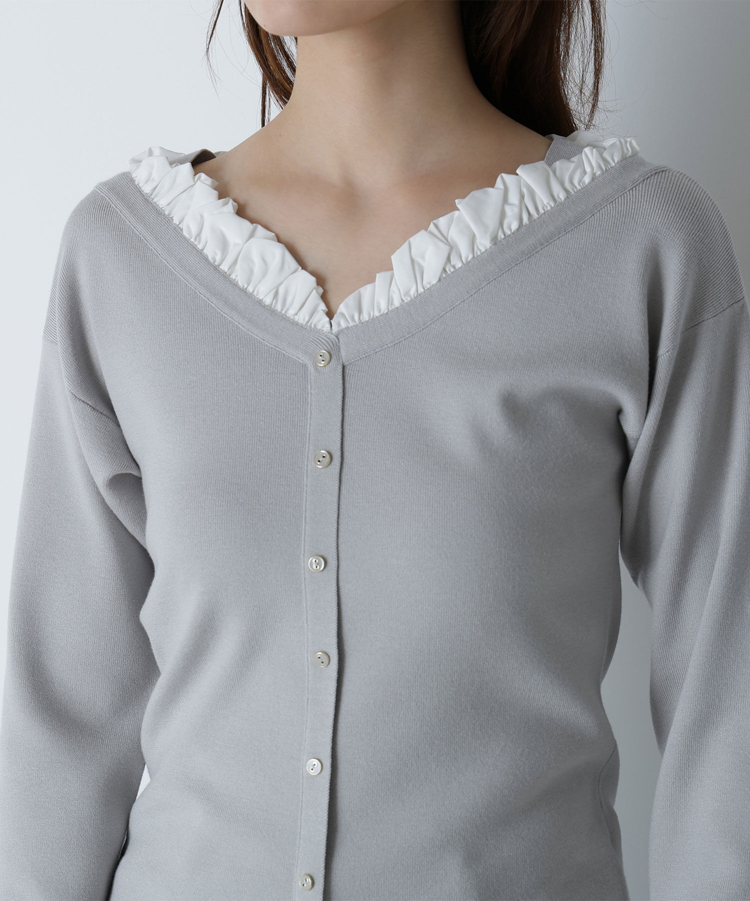  「フリルトリムドッキングニット」|ニット・セーター|