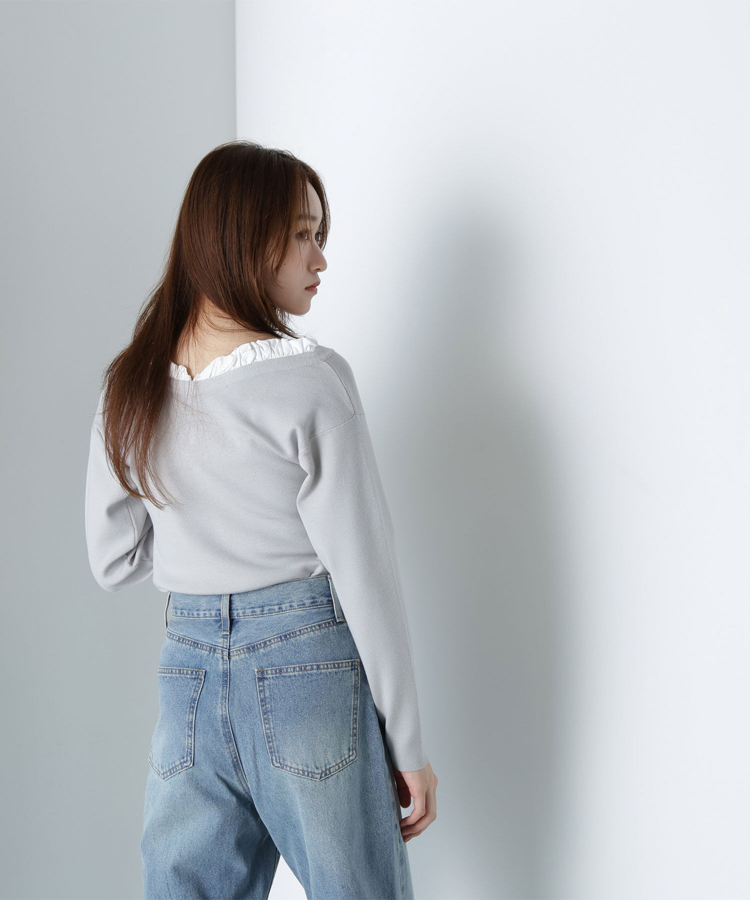  「フリルトリムドッキングニット」|ニット・セーター|