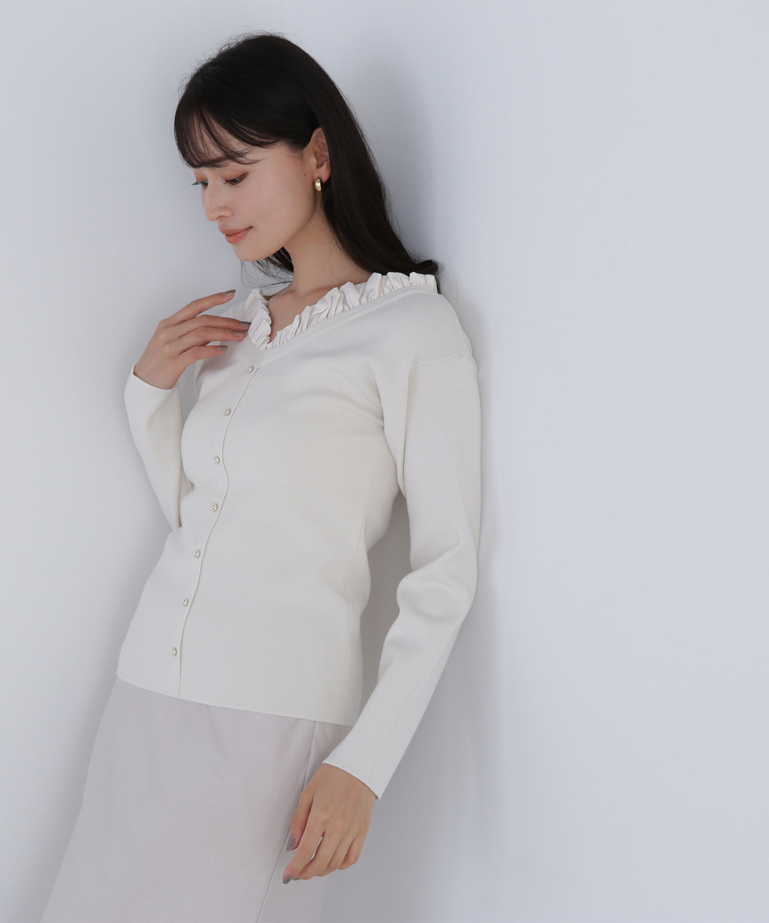  「フリルトリムドッキングニット」|ニット・セーター|