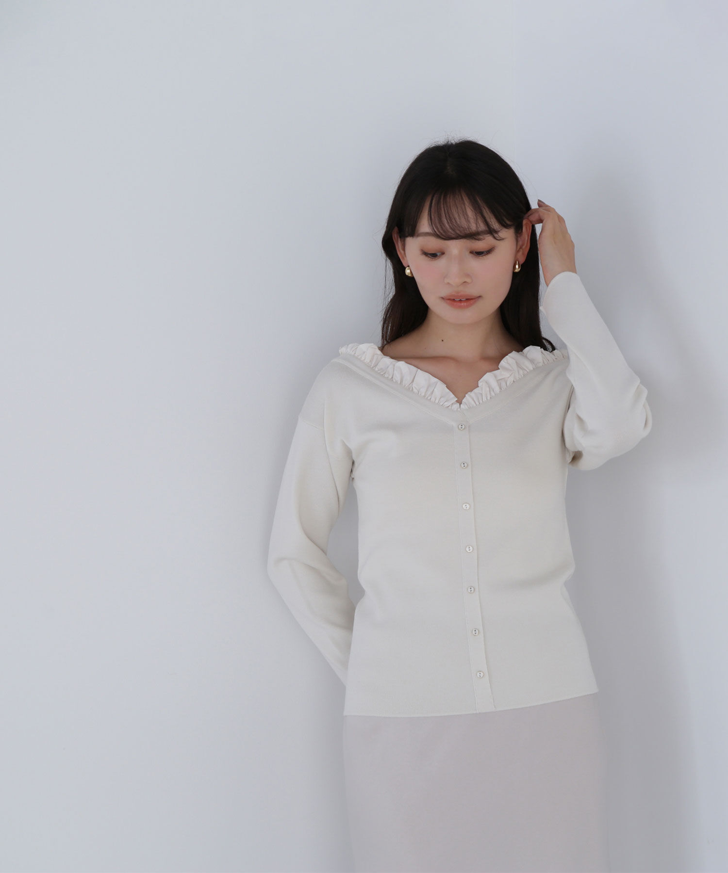  「フリルトリムドッキングニット」|ニット・セーター|