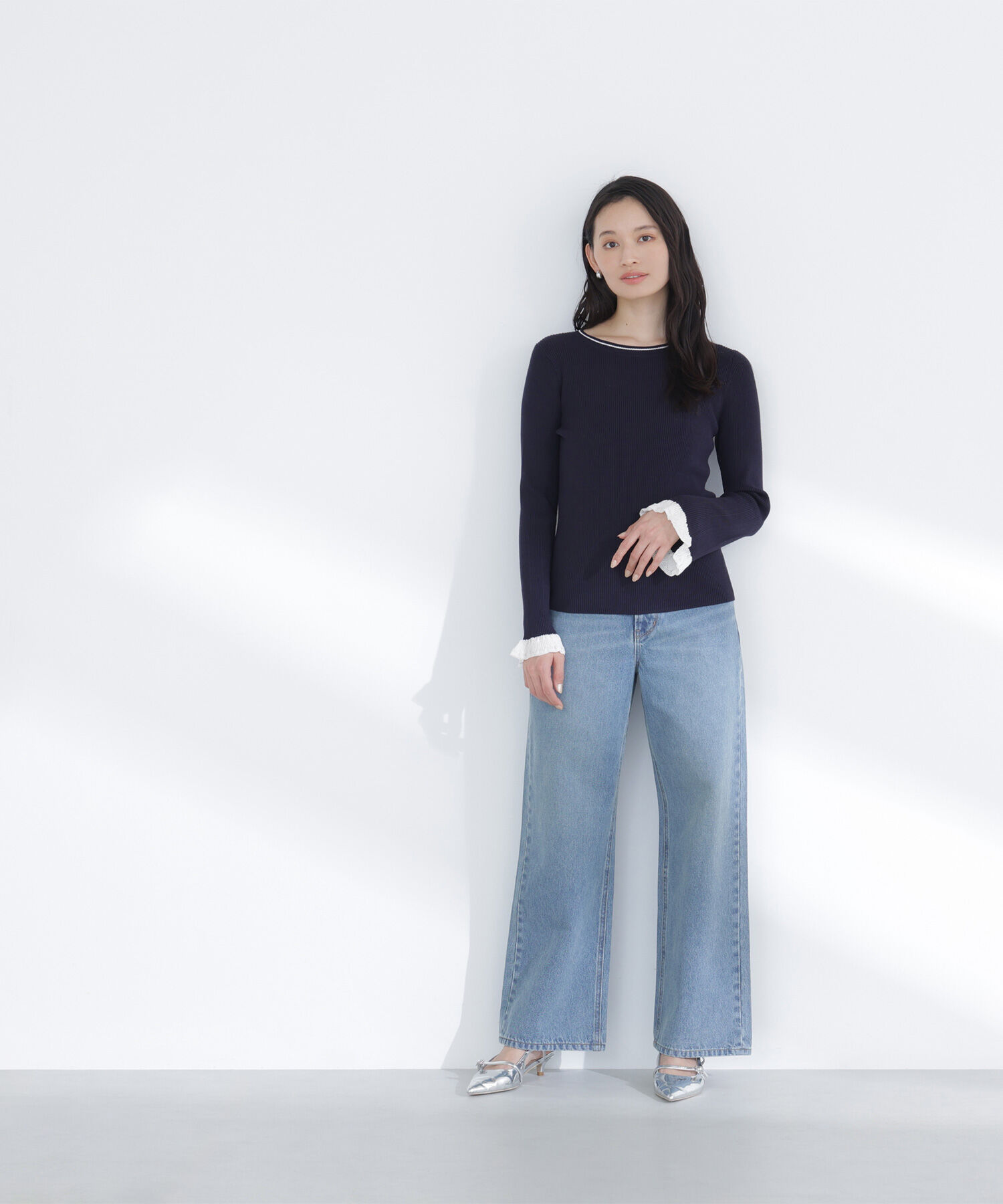  「レーシーカフスリブニット」|ニット・セーター|