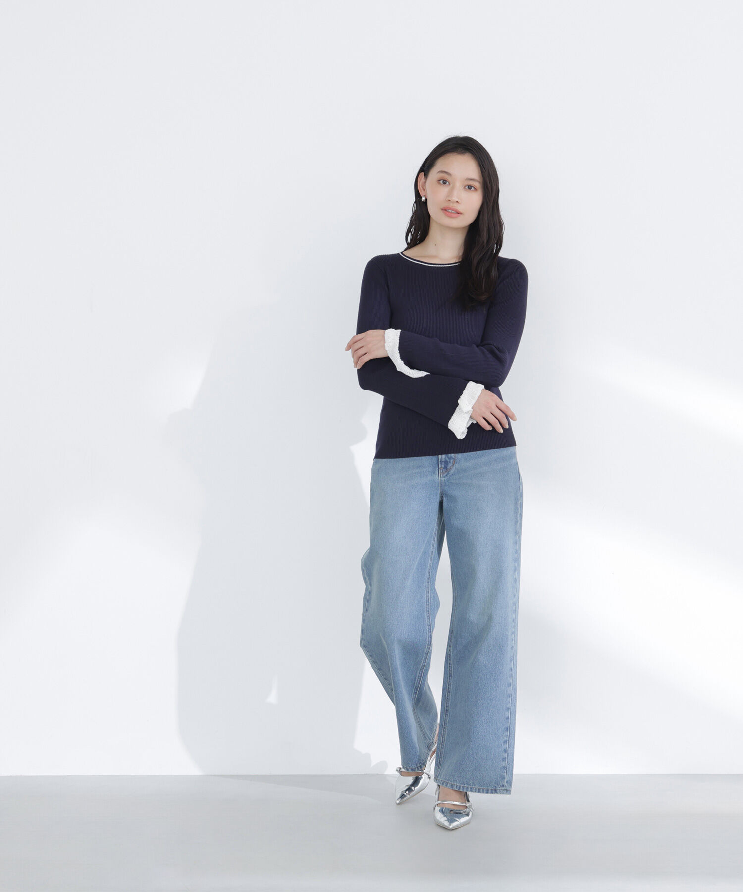  「レーシーカフスリブニット」|ニット・セーター|