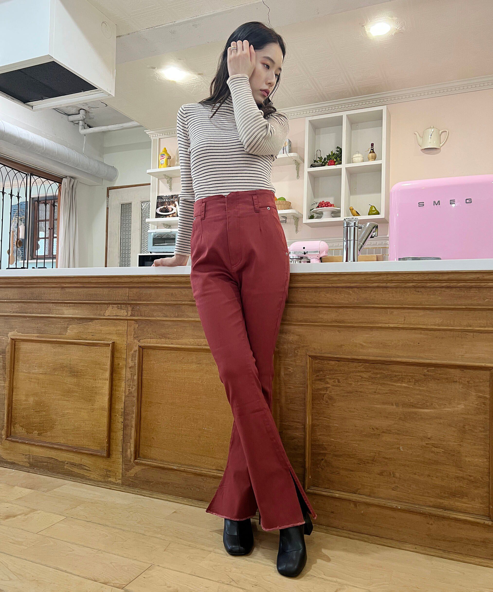  「[Sシリーズ対応商品]前後差カットオフフレアデニムパンツ」|その他|