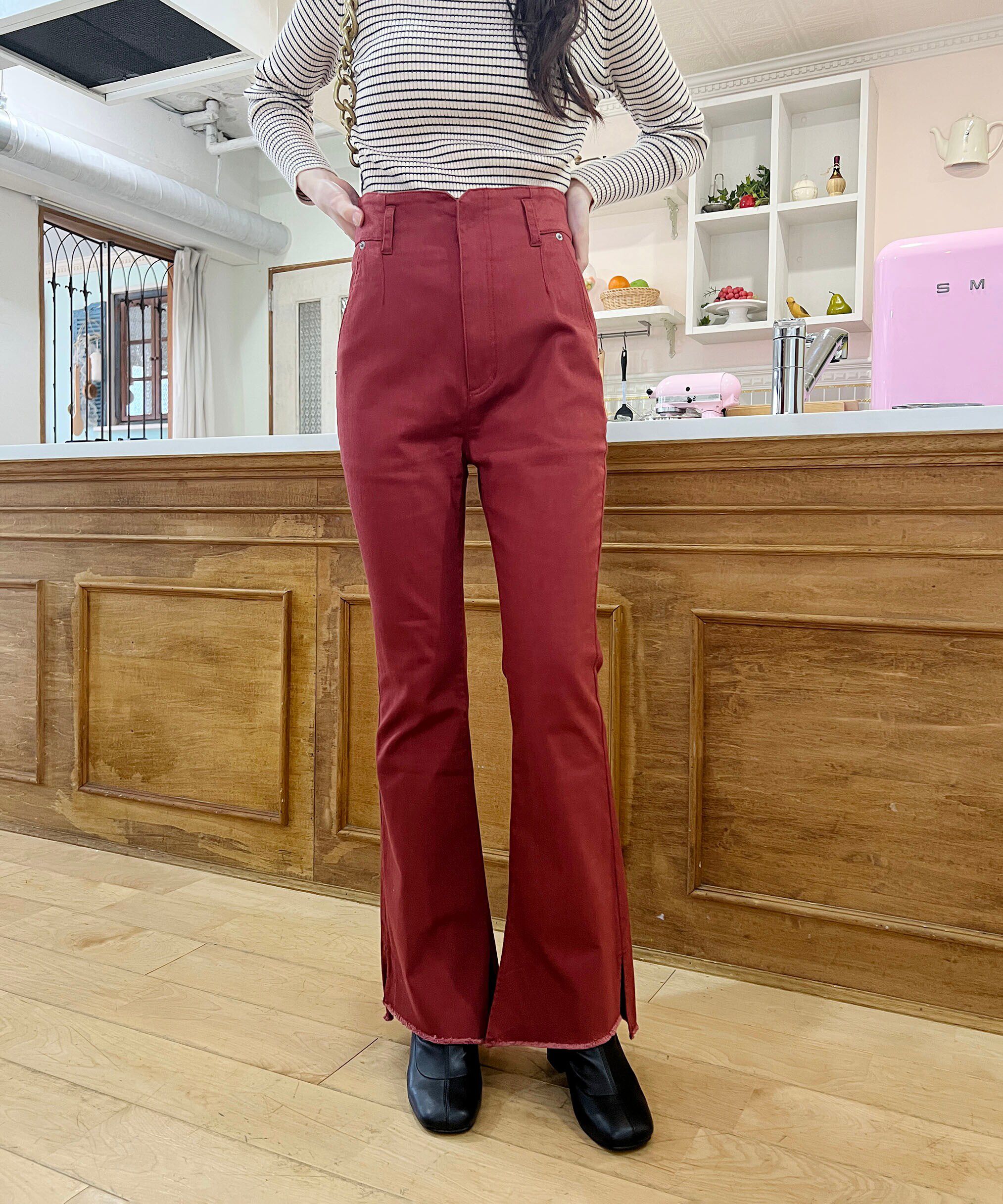  「[Sシリーズ対応商品]前後差カットオフフレアデニムパンツ」|その他|